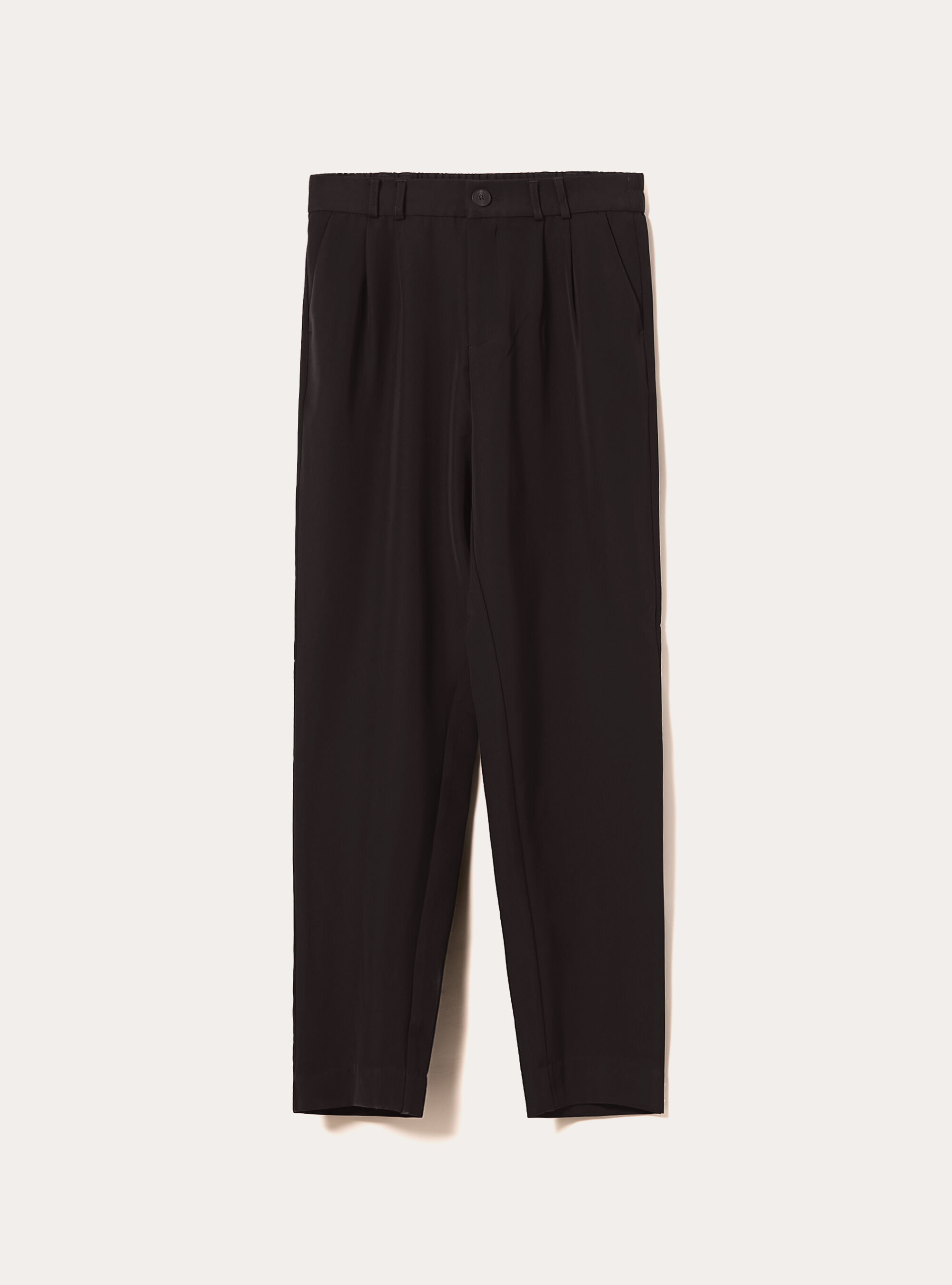 Pantalones con pinzas y corte recto, BK1 BLACK