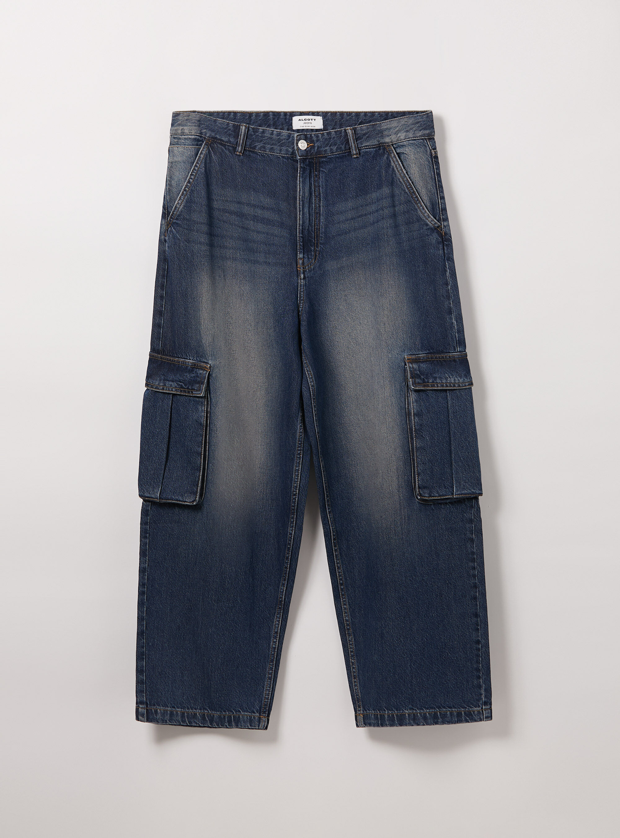 Vaqueros cargo estilo skater de corte relajado, D003 MEDIUM BLUE