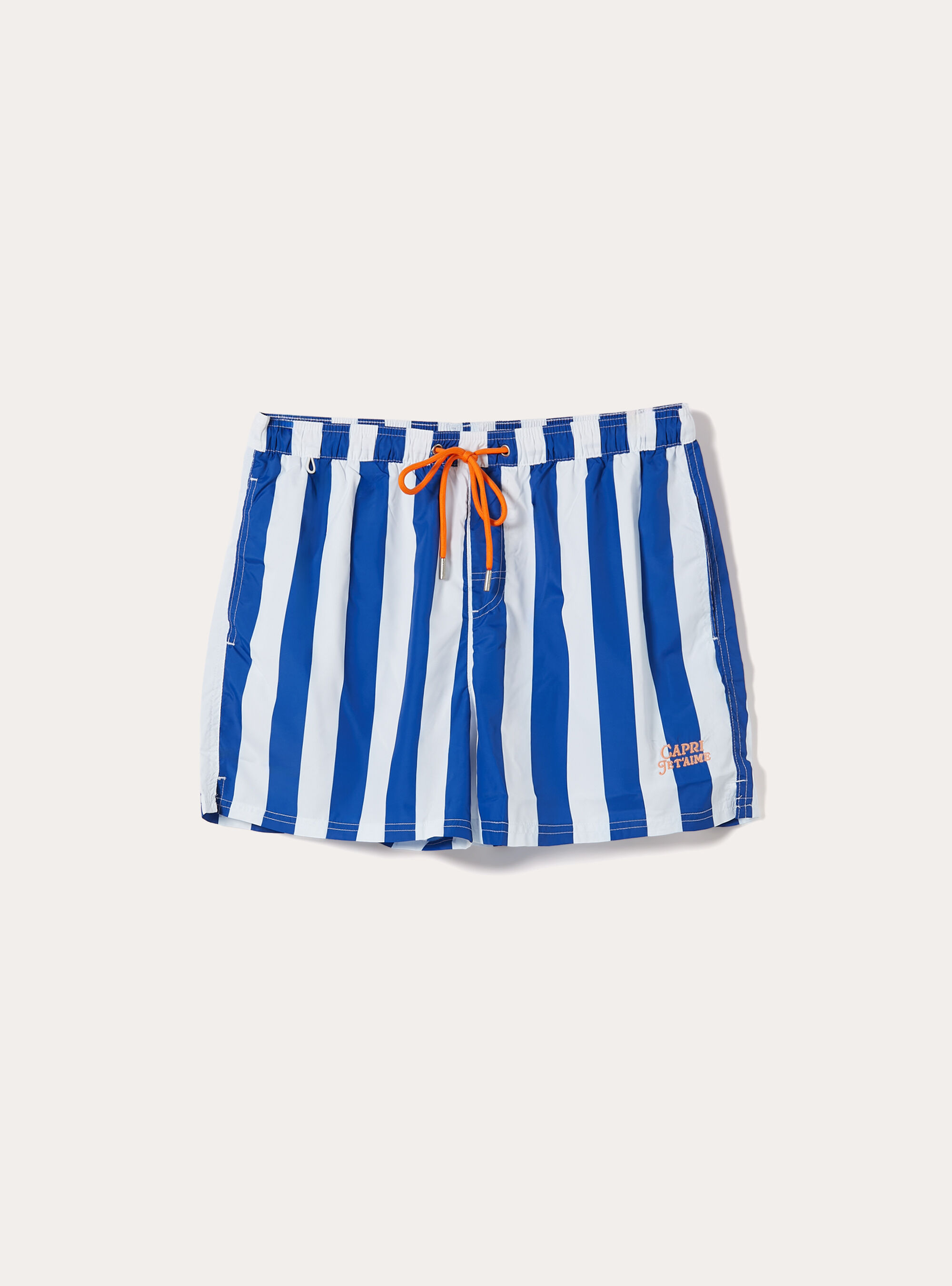 Costume stampa righe ricamo capri je t'aime, NA1 NAVY DARK