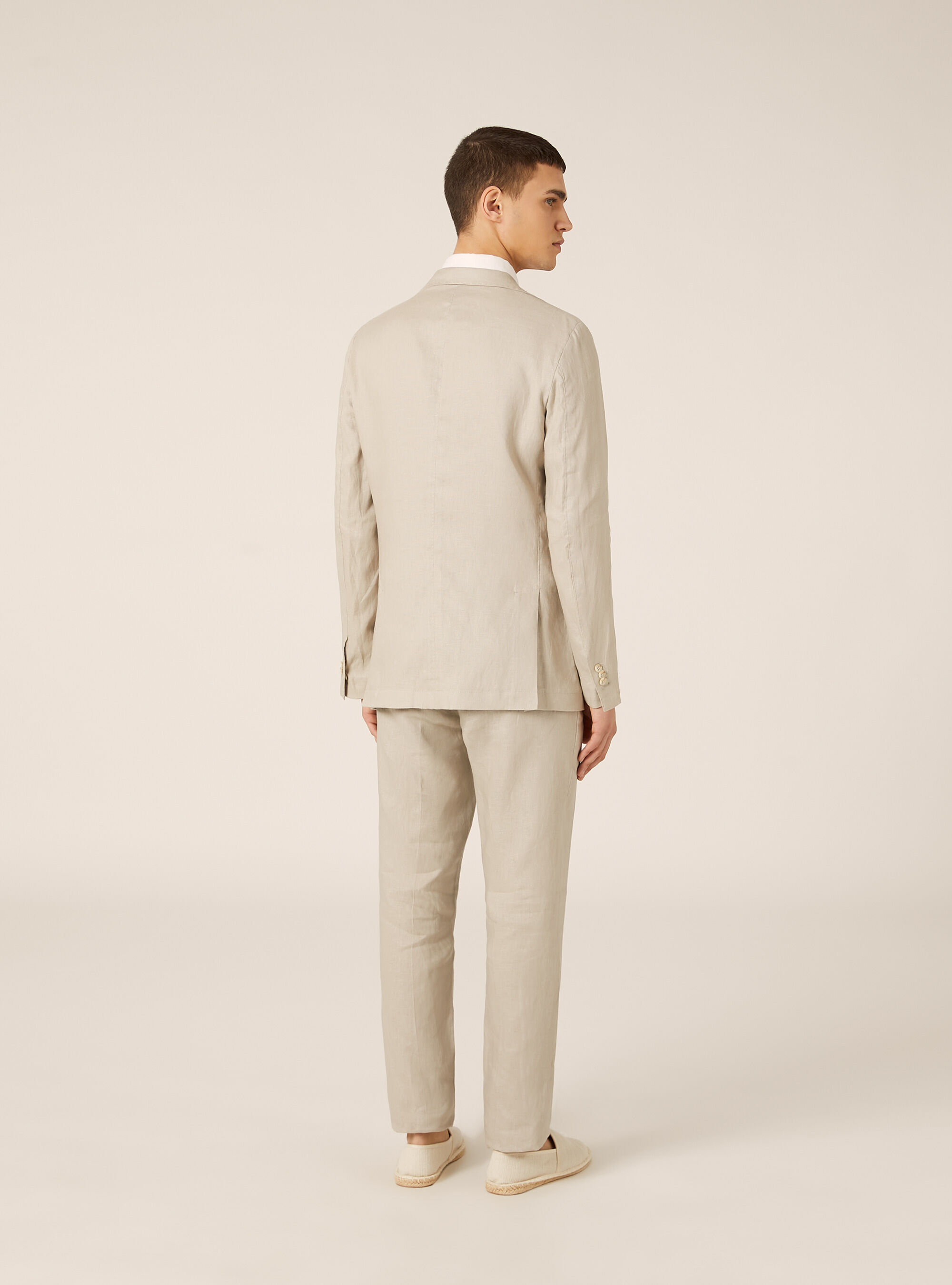 Giacca in lino monopetto, BG3 BEIGE LIGHT