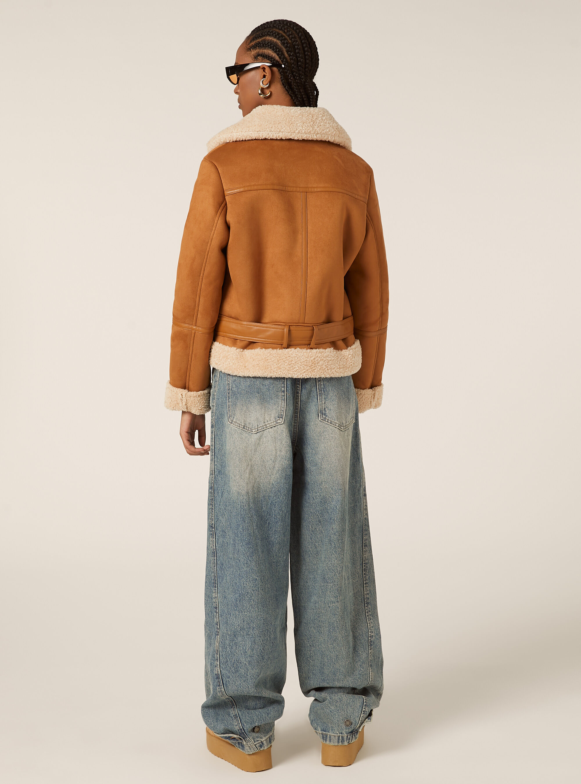 Jacke aus Lammfell mit Wildlederoptik, TB2 TOBACCO MEDIUM