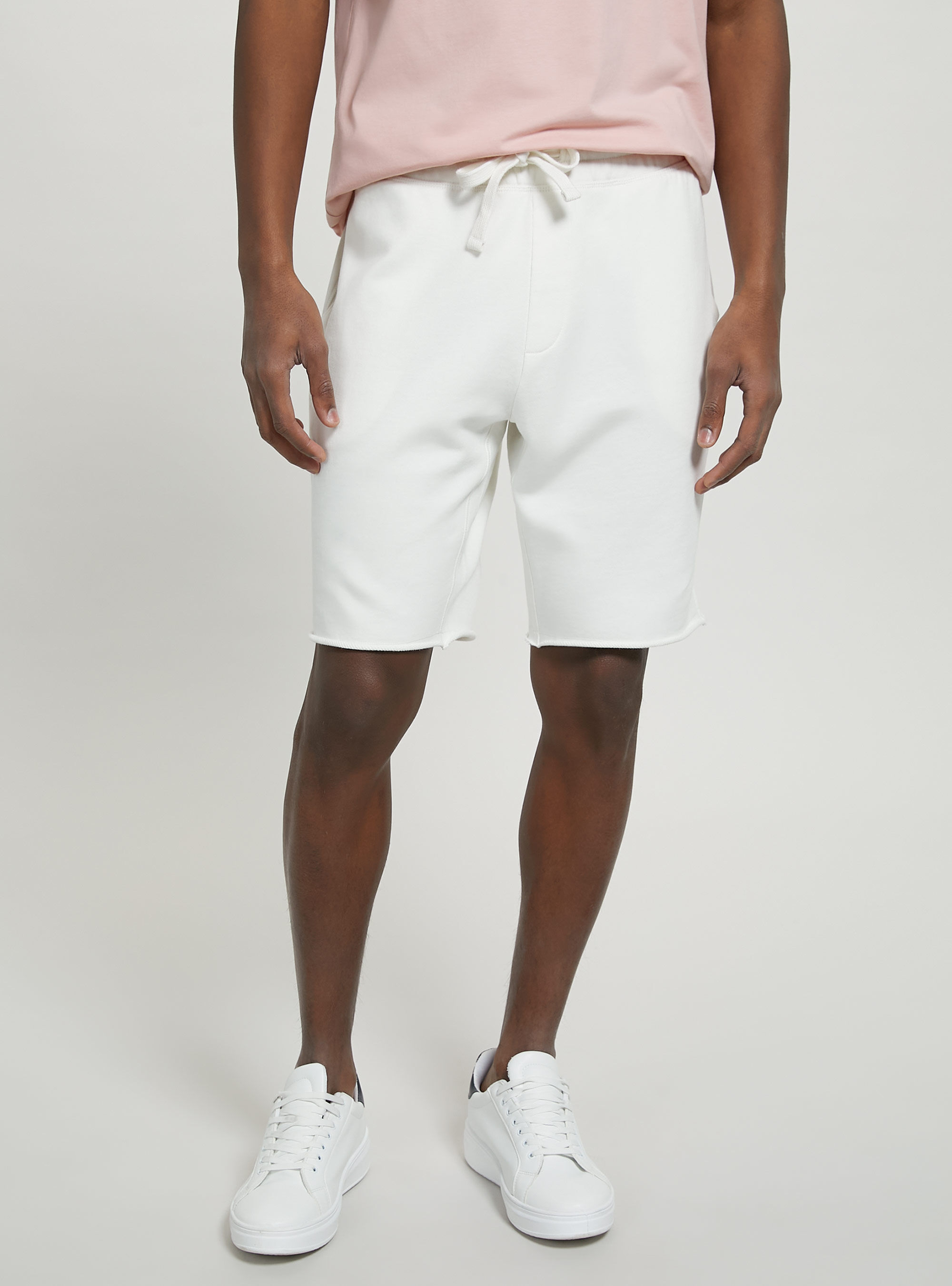 Cotton jogger bermuda shorts, WH1 OFF WHITE