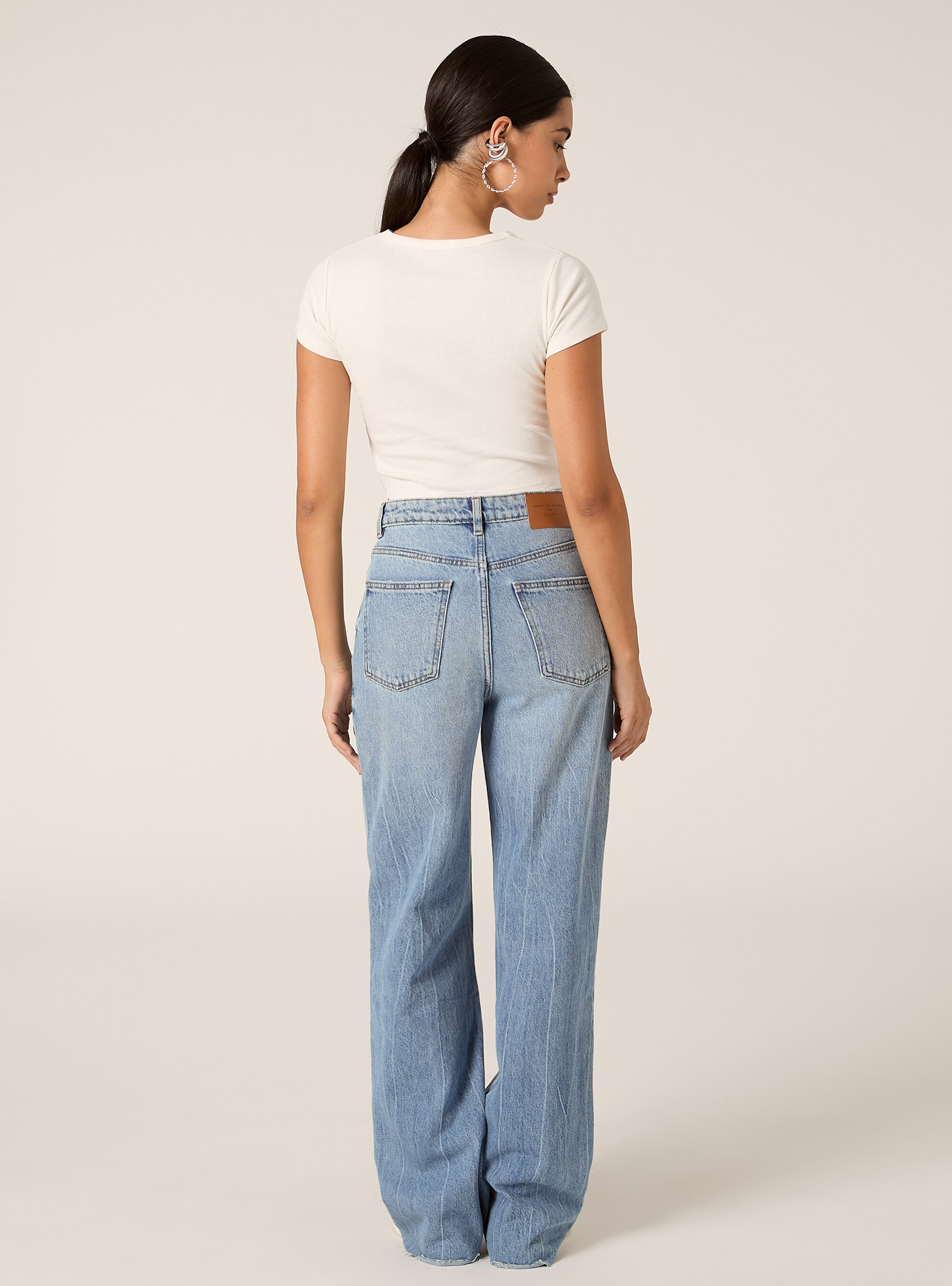 T-shirt court avec imprim&eacute; universitaire, WH1 OFF WHITE