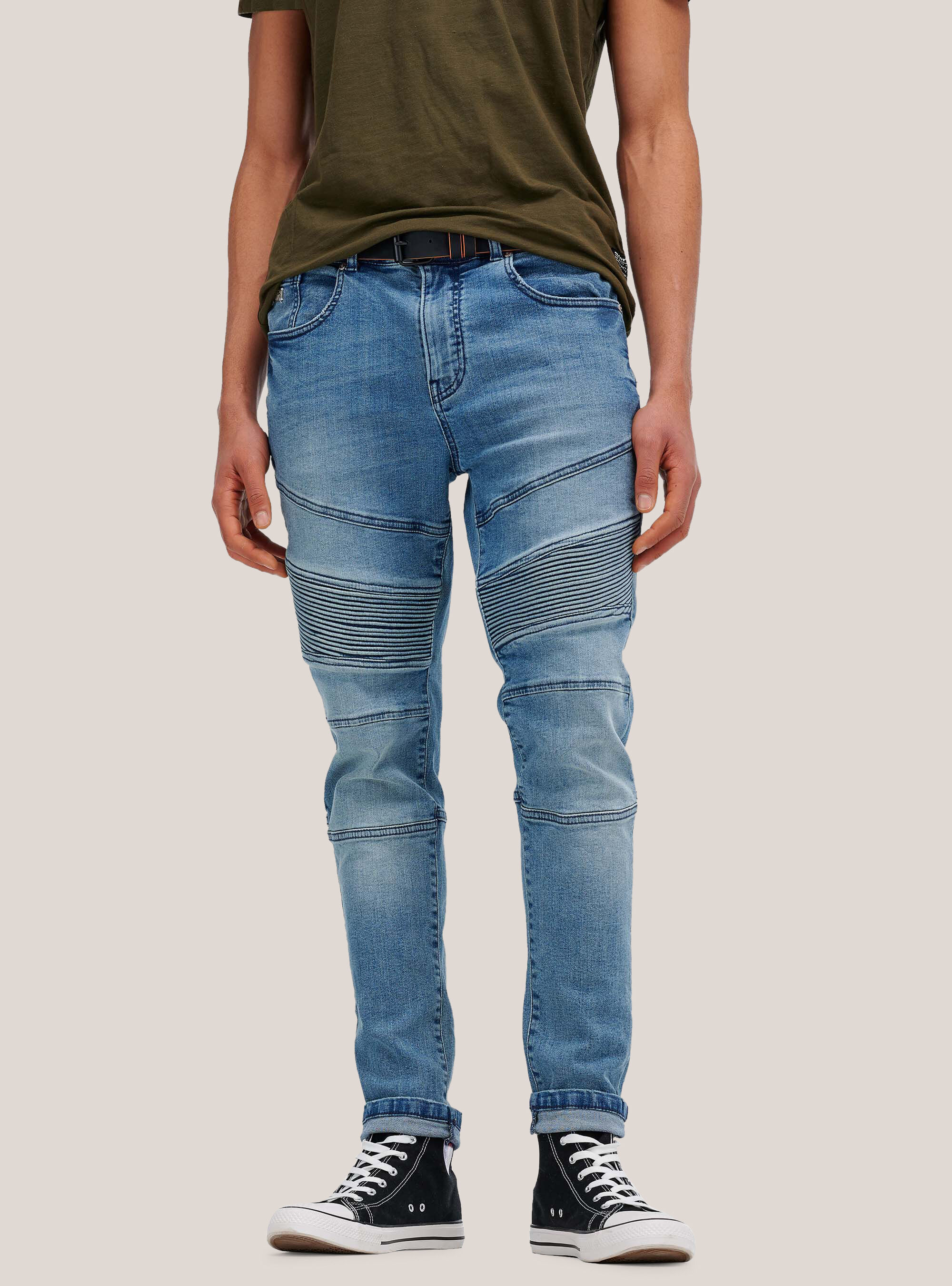 Jeans biker skinny fit, C272 BLUE