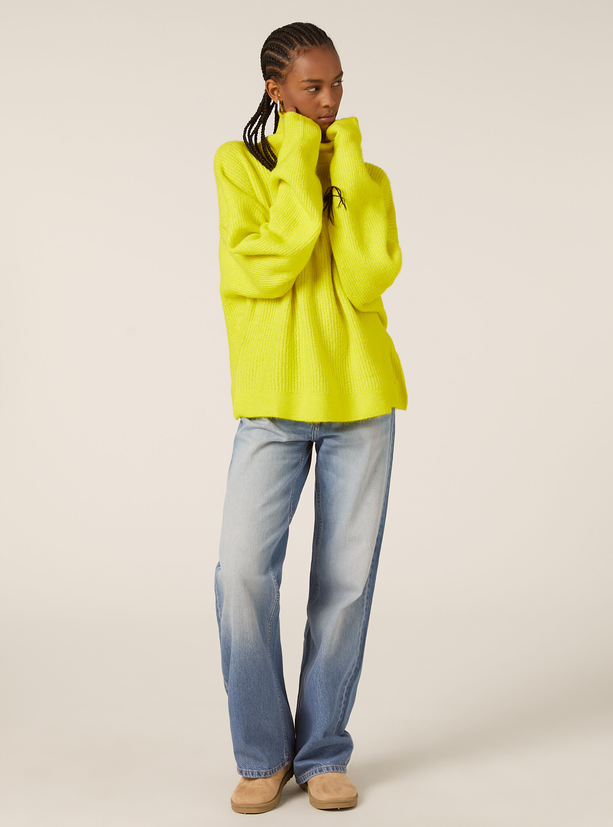 High-neck pullover, GC3 ACID GREEN LIGHT