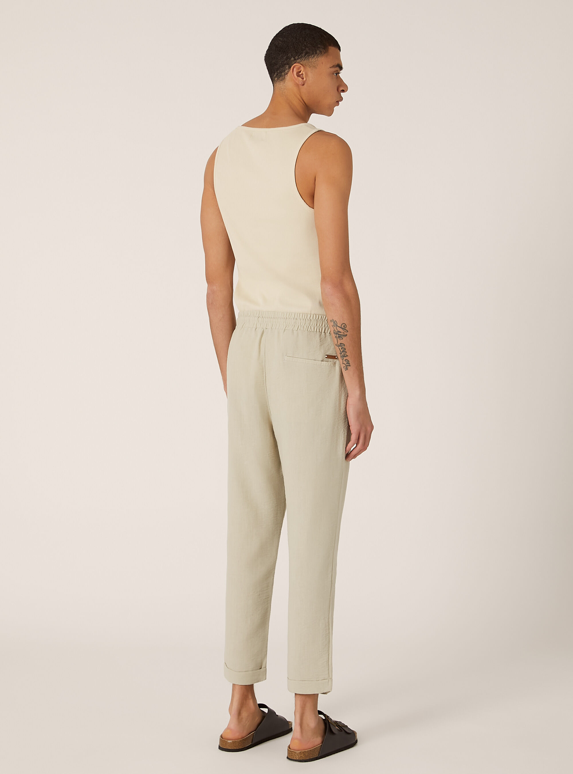 Lightweight joggers with elastic waistband, BG3 BEIGE LIGHT