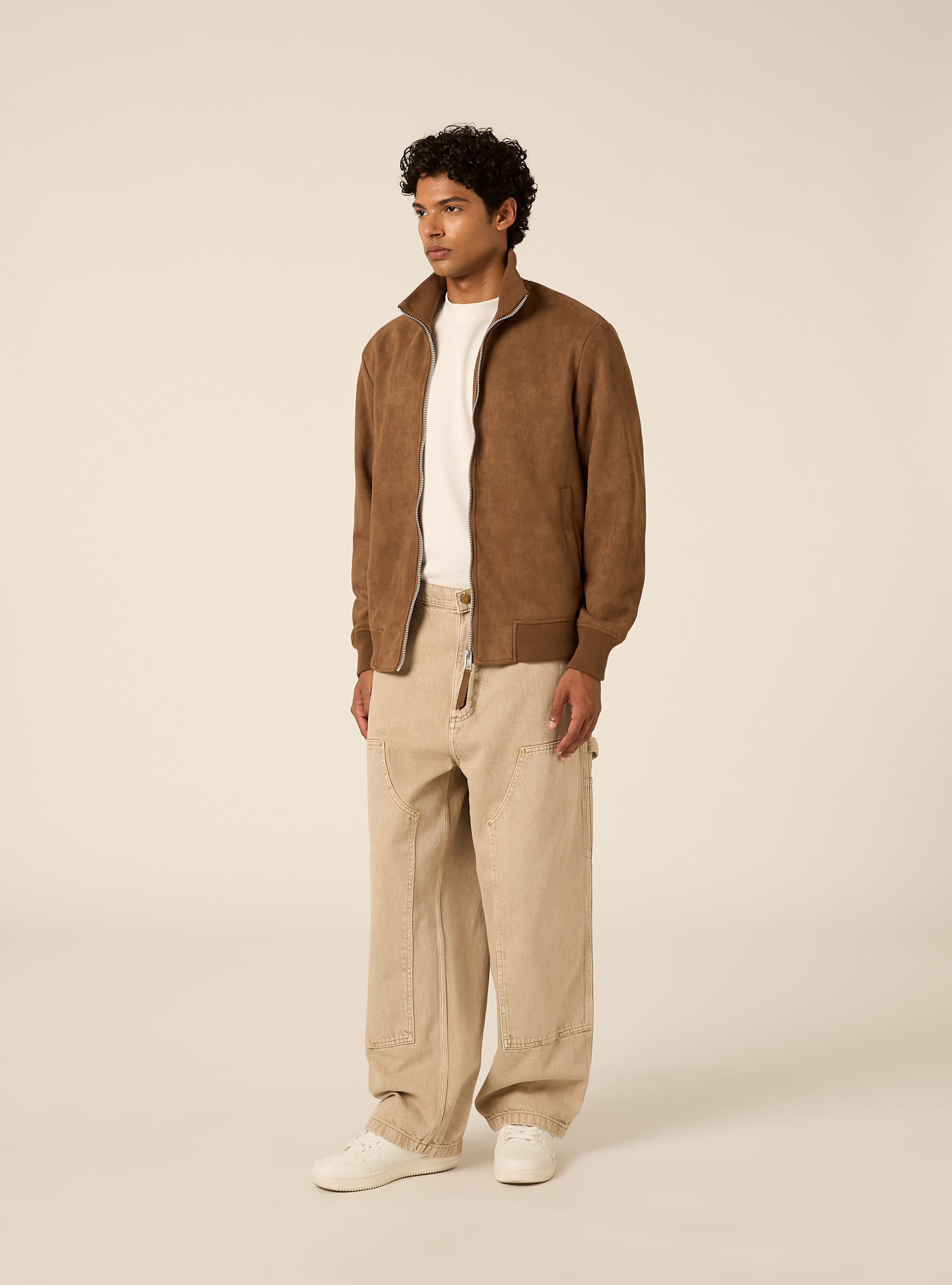 Giubbotto bomber effetto suede