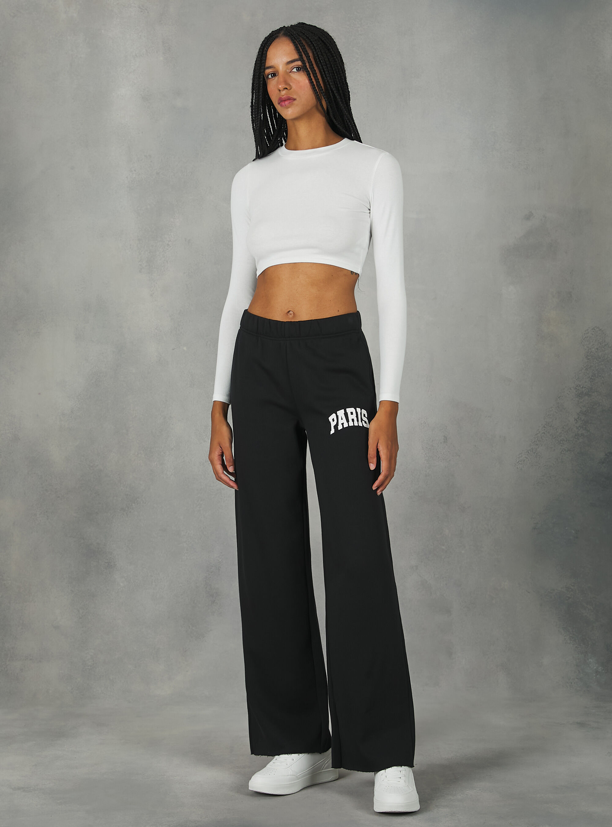 Pantalon de jogging &agrave; jambes larges, BK1 BLACK