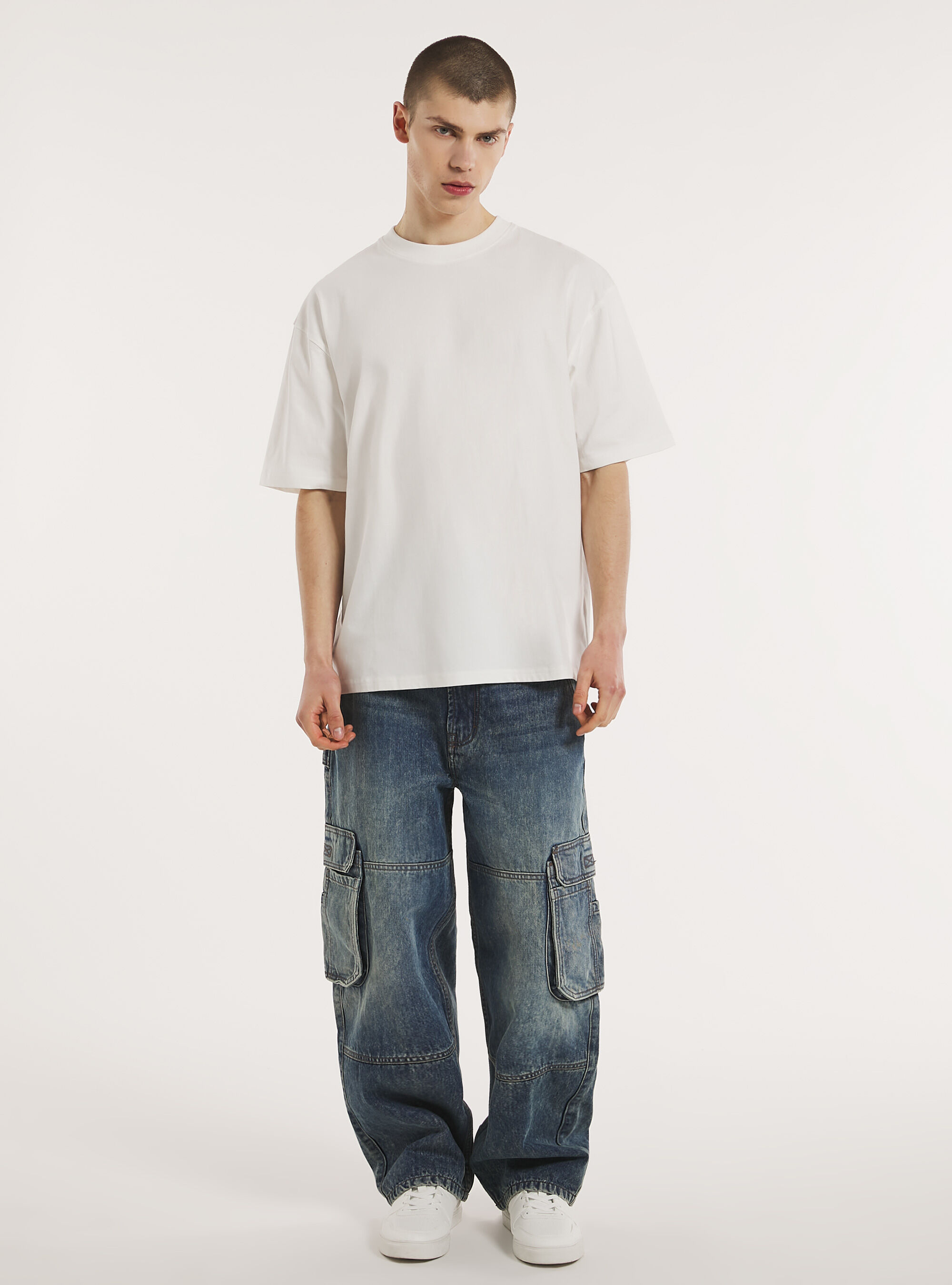 Camiseta de algod&oacute;n boxy fit, WH2 WHITE