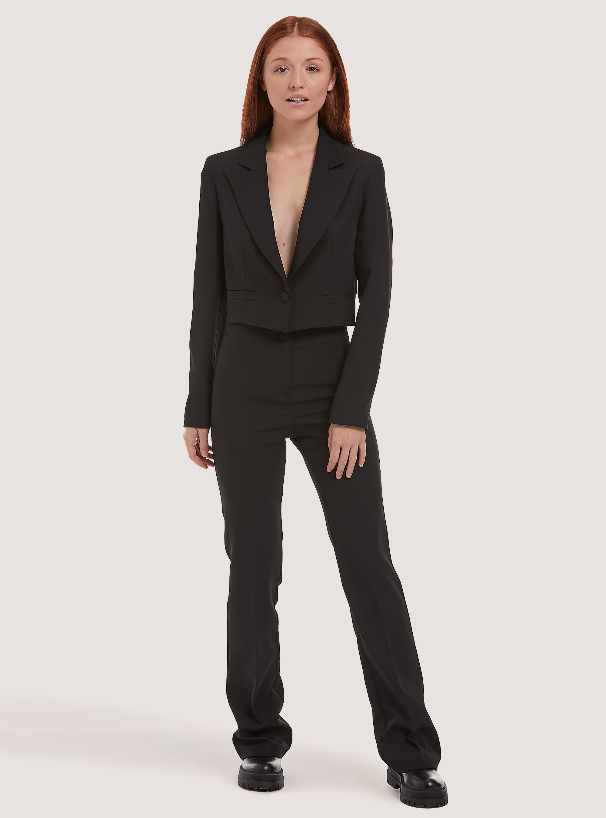 Blazer cropped Made in Italy, BK1 BLACK