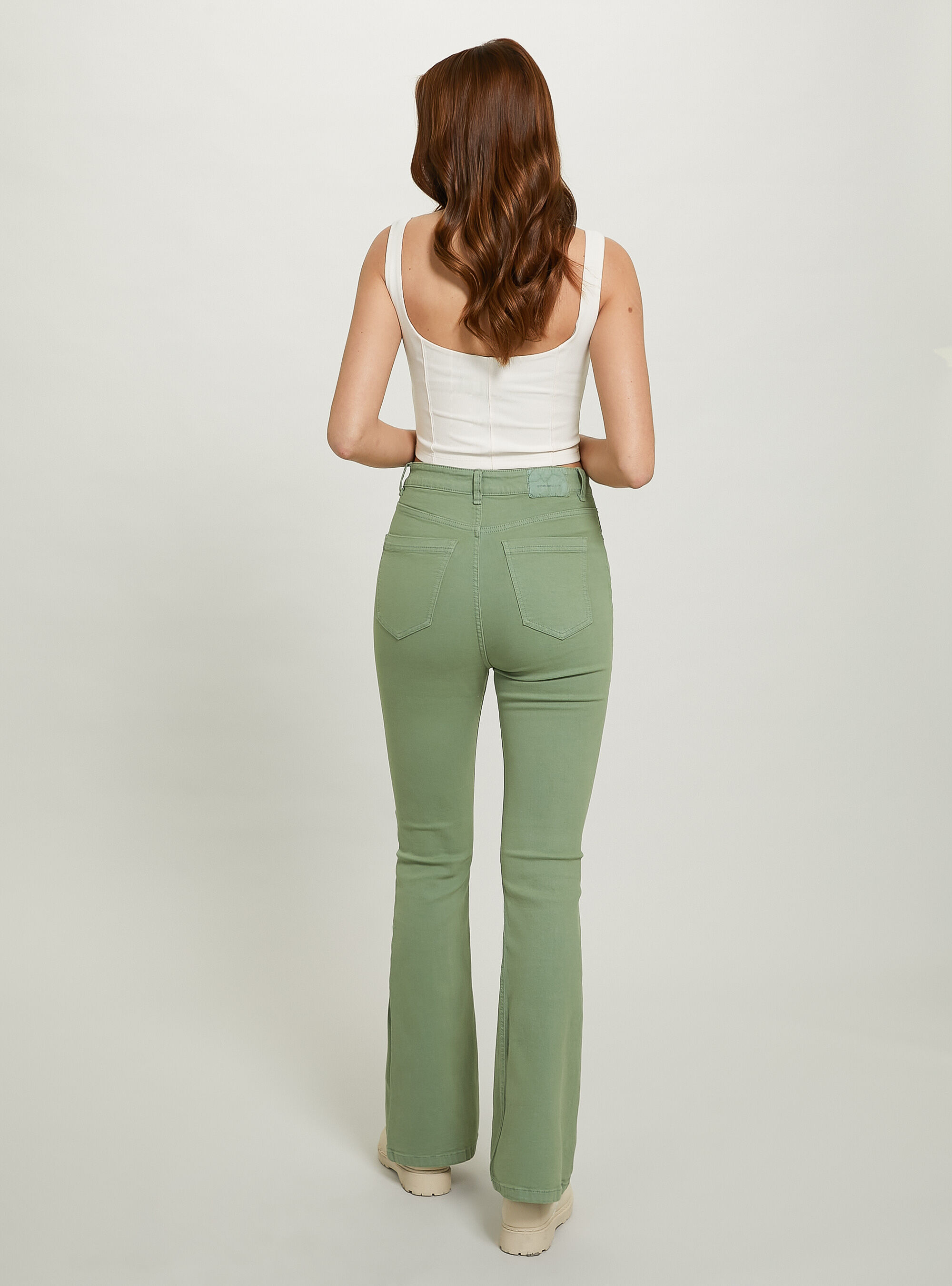 Flared sales stretch trousers