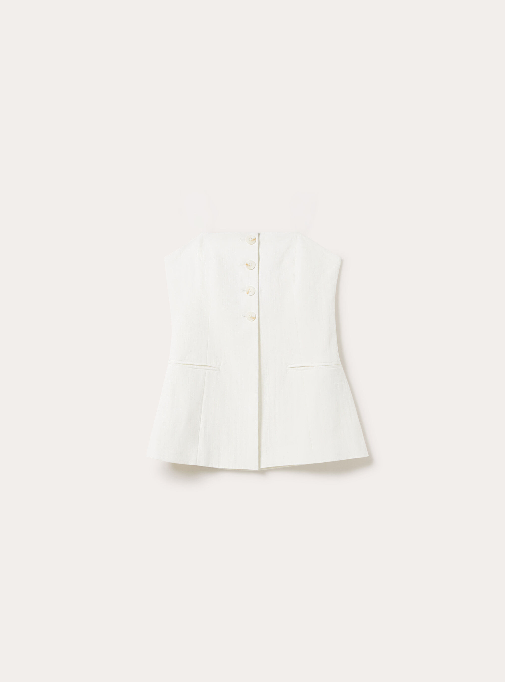 Textured wrap waistcoat, WH3 WHITE