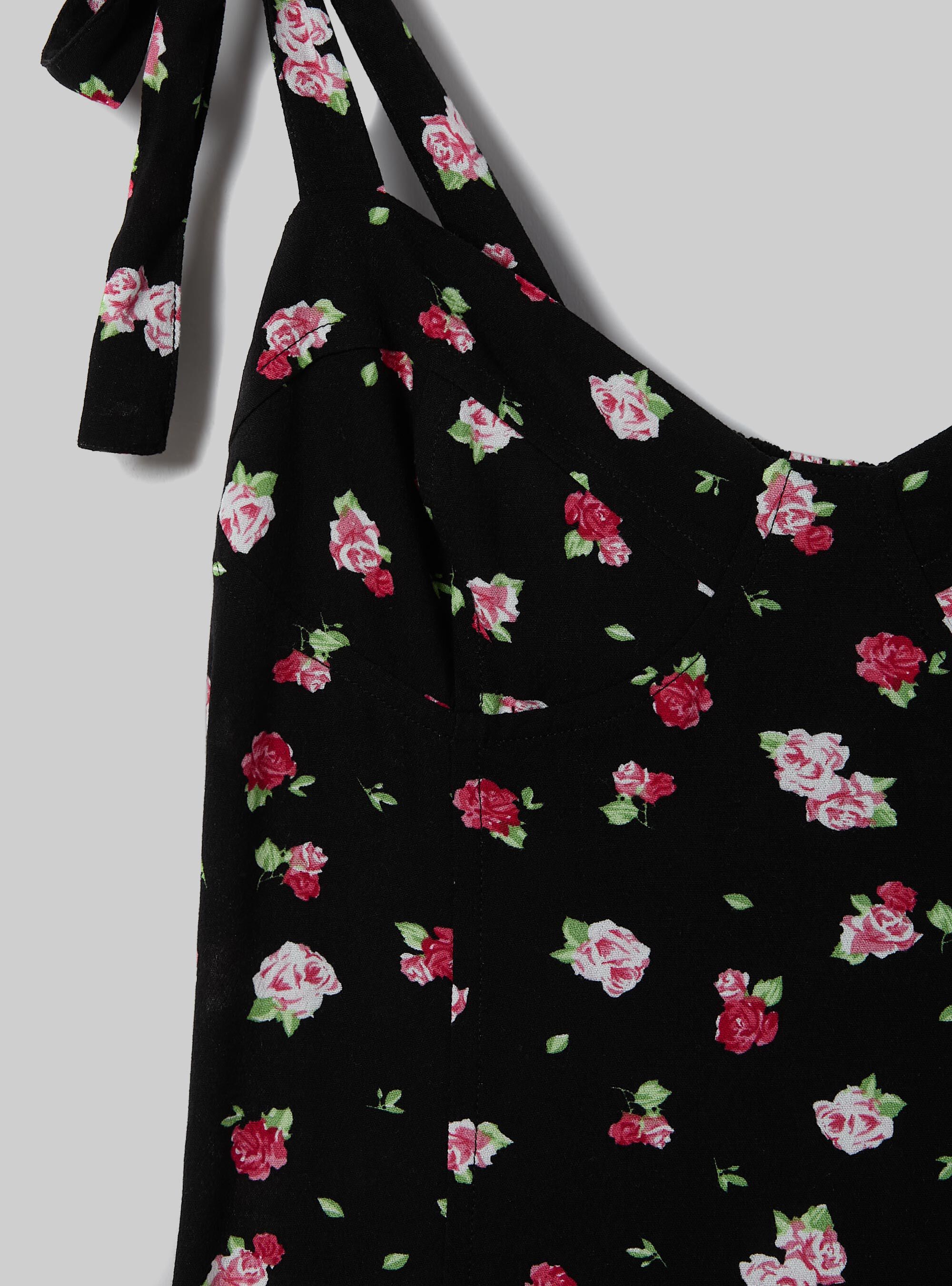 Robe &agrave; fleurs avec bretelles &agrave; noeuds, FL FLOREAL