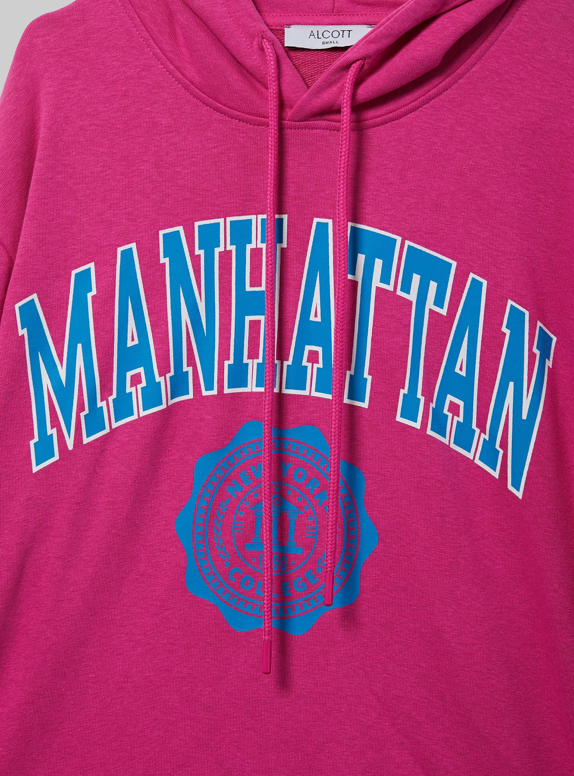 College cropped sweatshirt with elastic band, FX2 FUXIA MEDIUM
