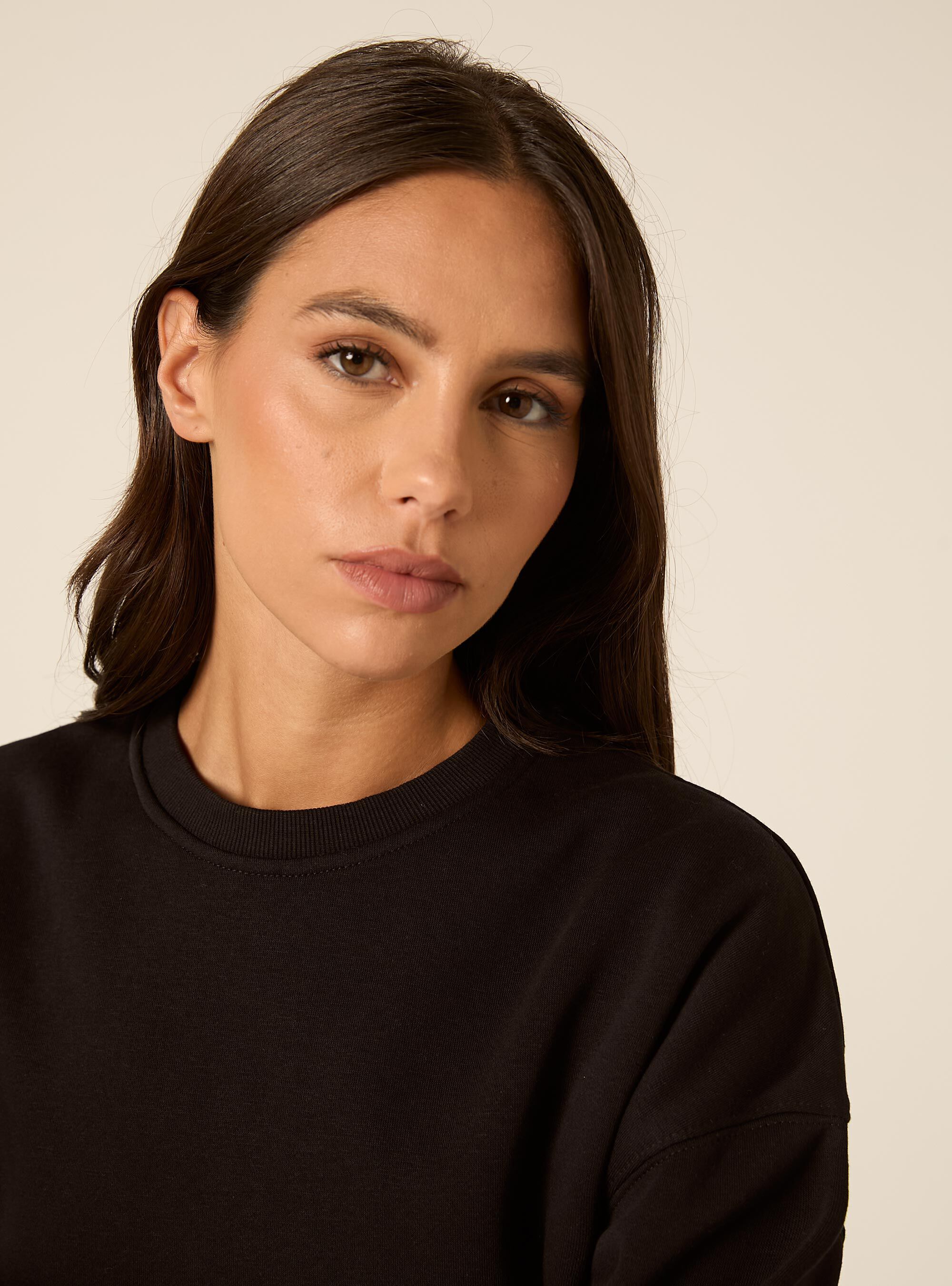Felpa girocollo, BK1 BLACK