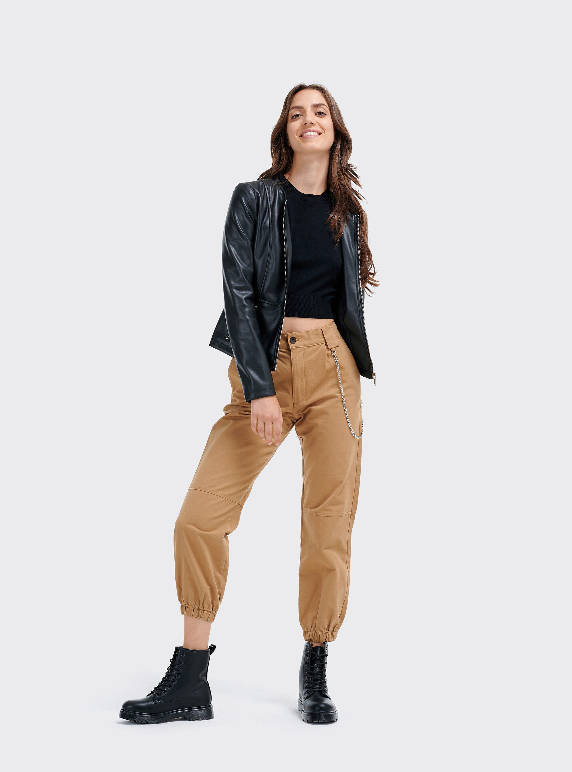 Pantalon utilitaire avec cha ne lat rale et lastique aux chevilles