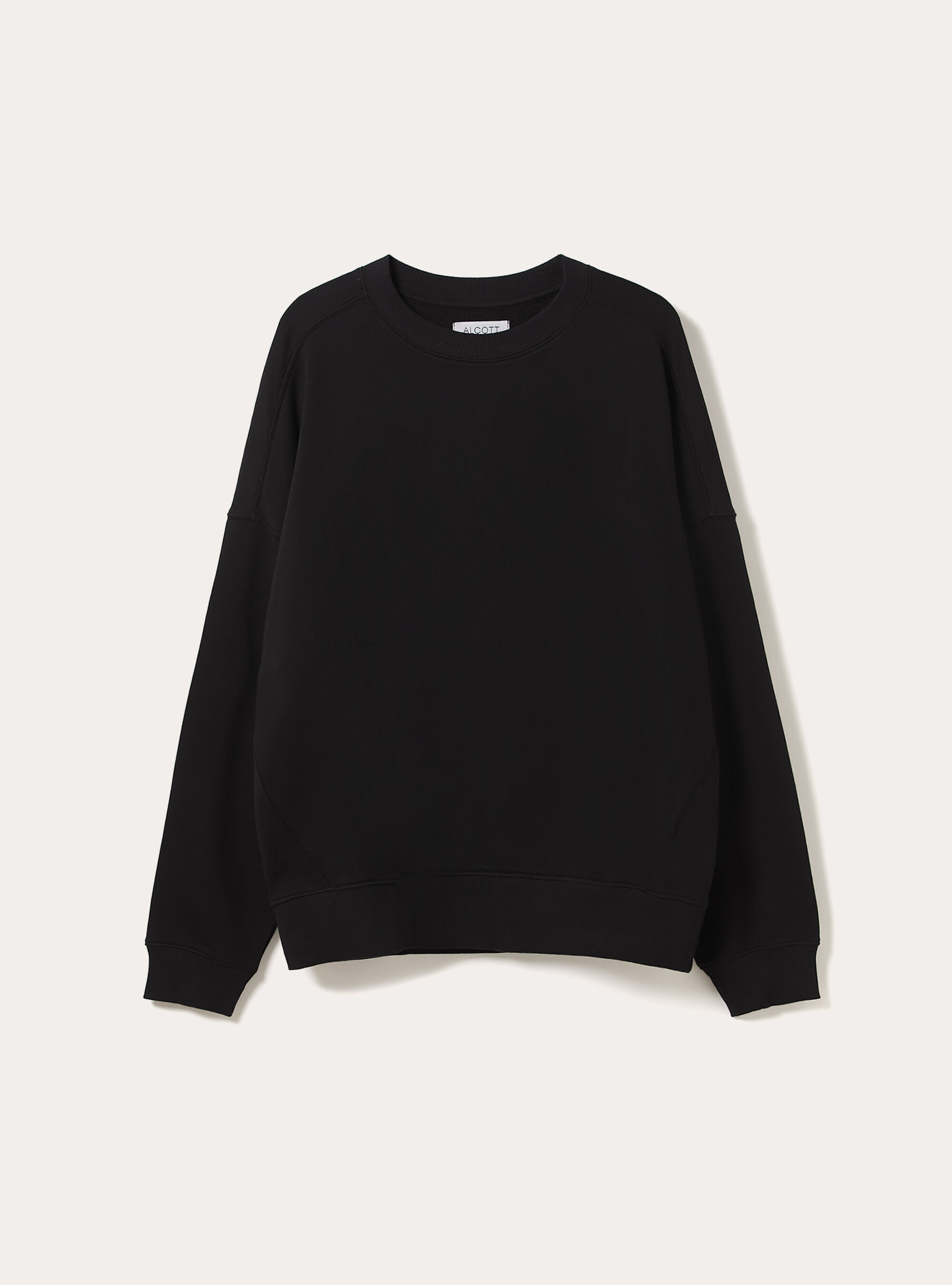 Sweat-shirt basique en coton, BK1 BLACK