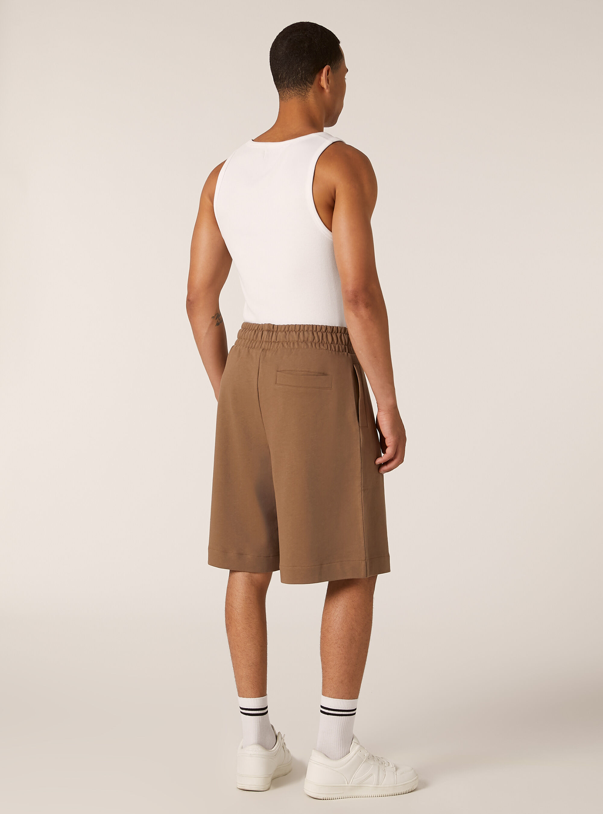 Plush baggy fit bermuda shorts, BR2 BROWN MEDIUM