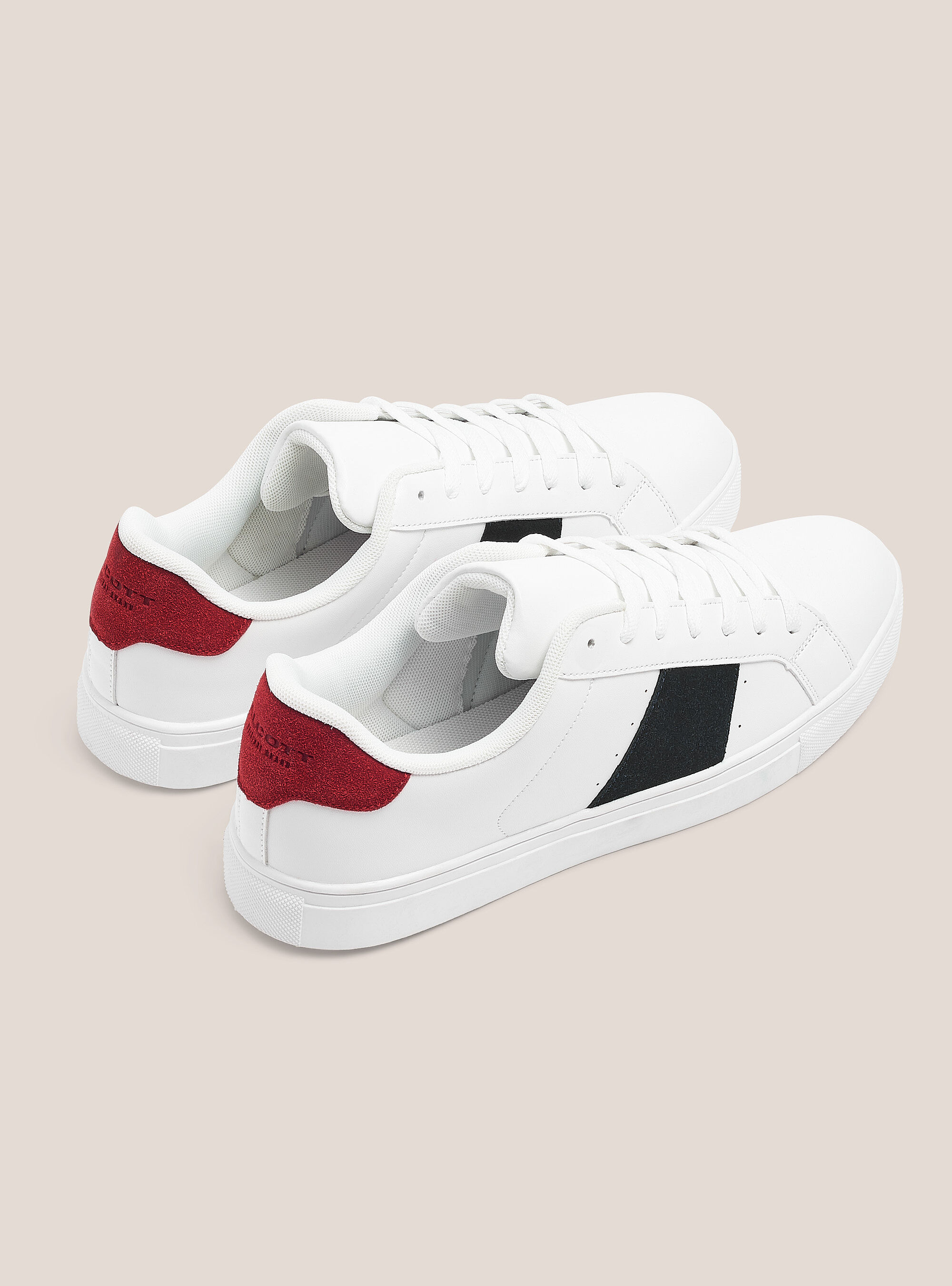 Sneakers con banda laterare a contrasto, BIANCO