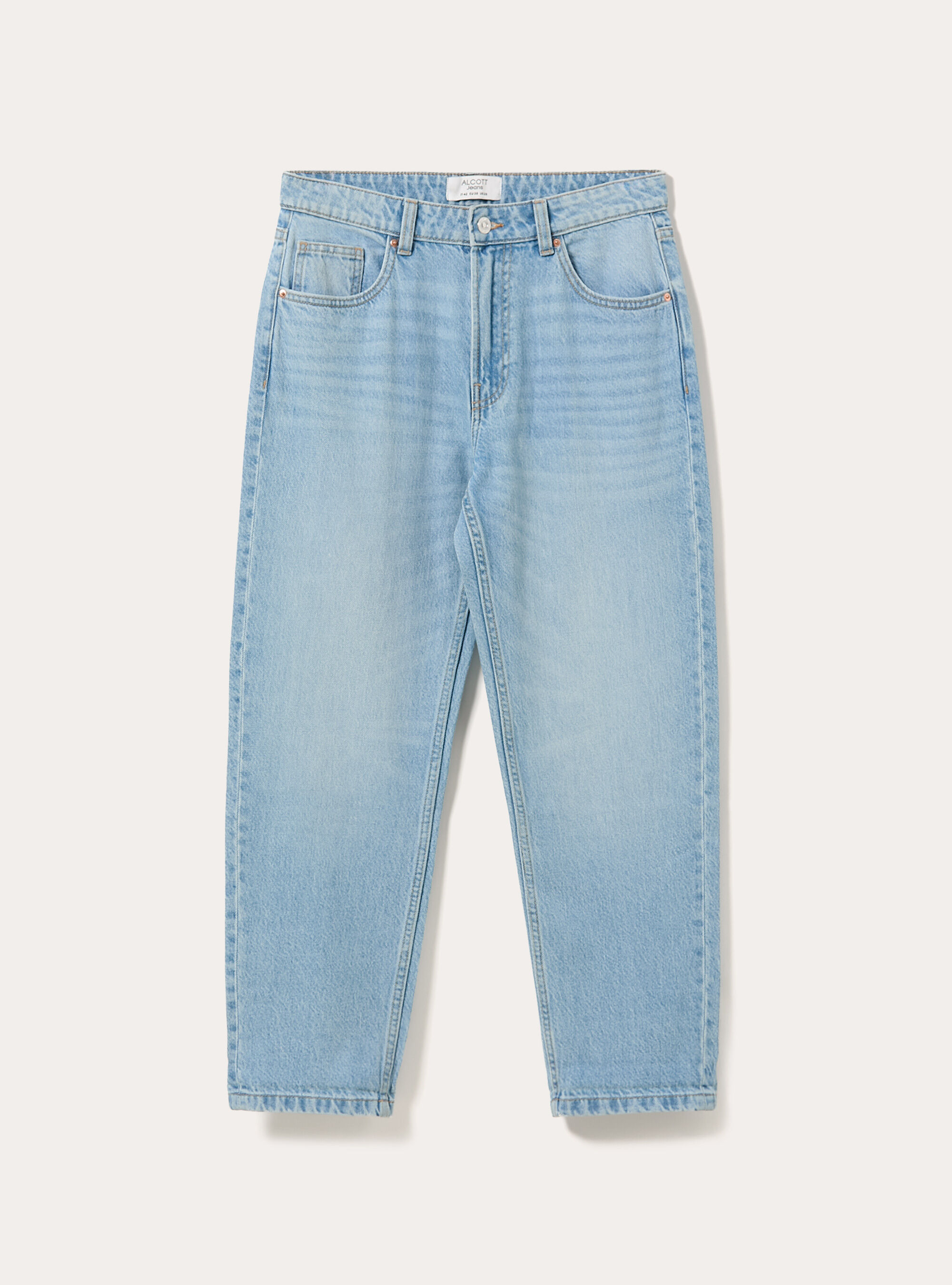 High waist mom fit jeans, D006 AZURE