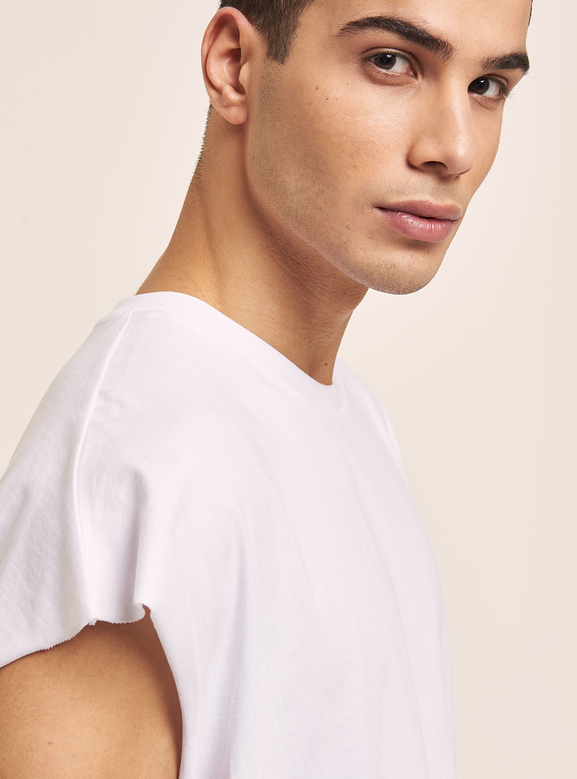 Canotta oversize in cotone, BIANCO