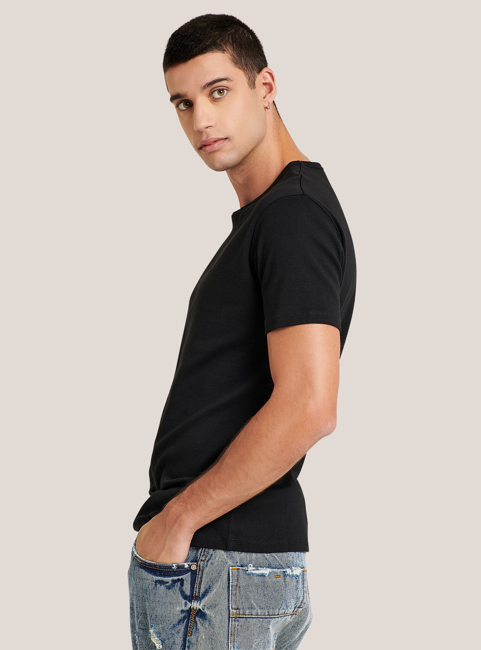 T-shirt basique, C101 BLACK