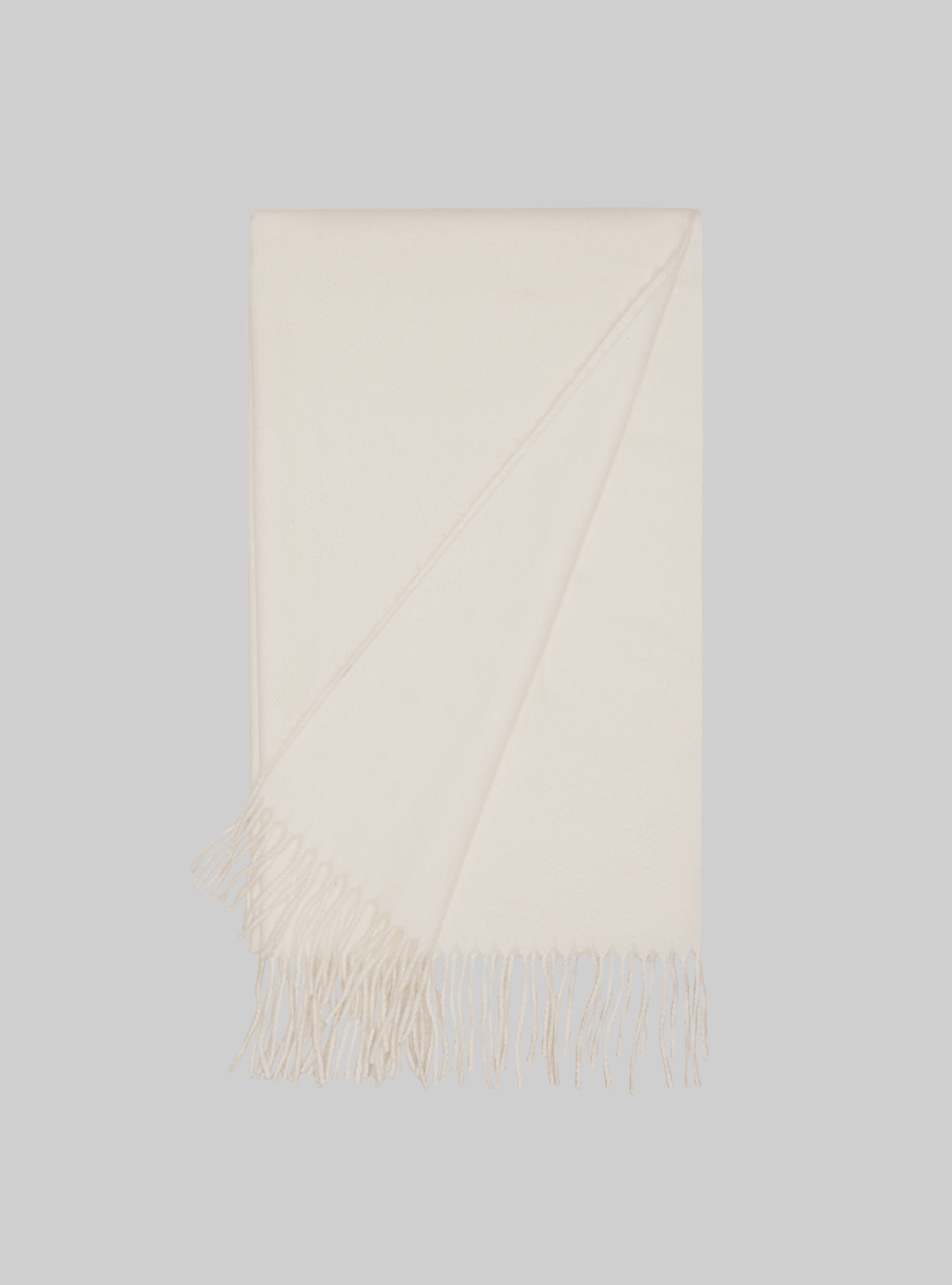 &Eacute;charpe unie avec franges, MWH1 WHITE MEL DARK