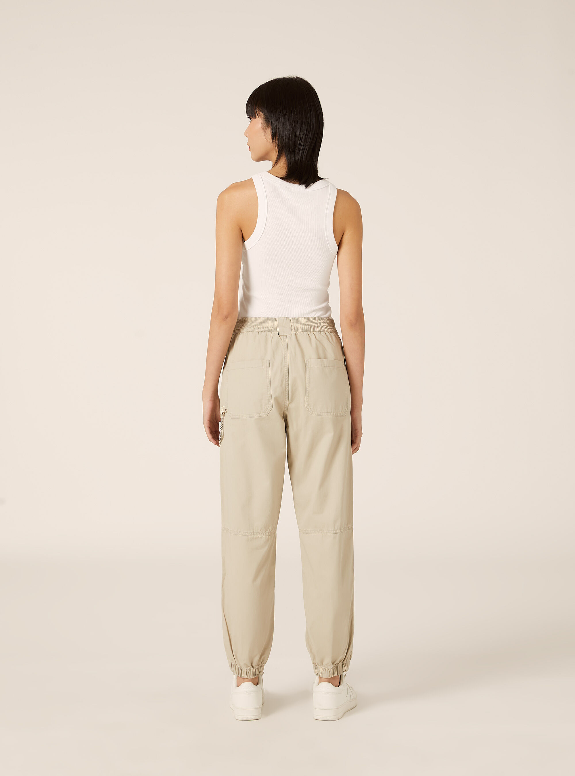 Pantaloni jogger con catena, BG2 BEIGE MEDIUM