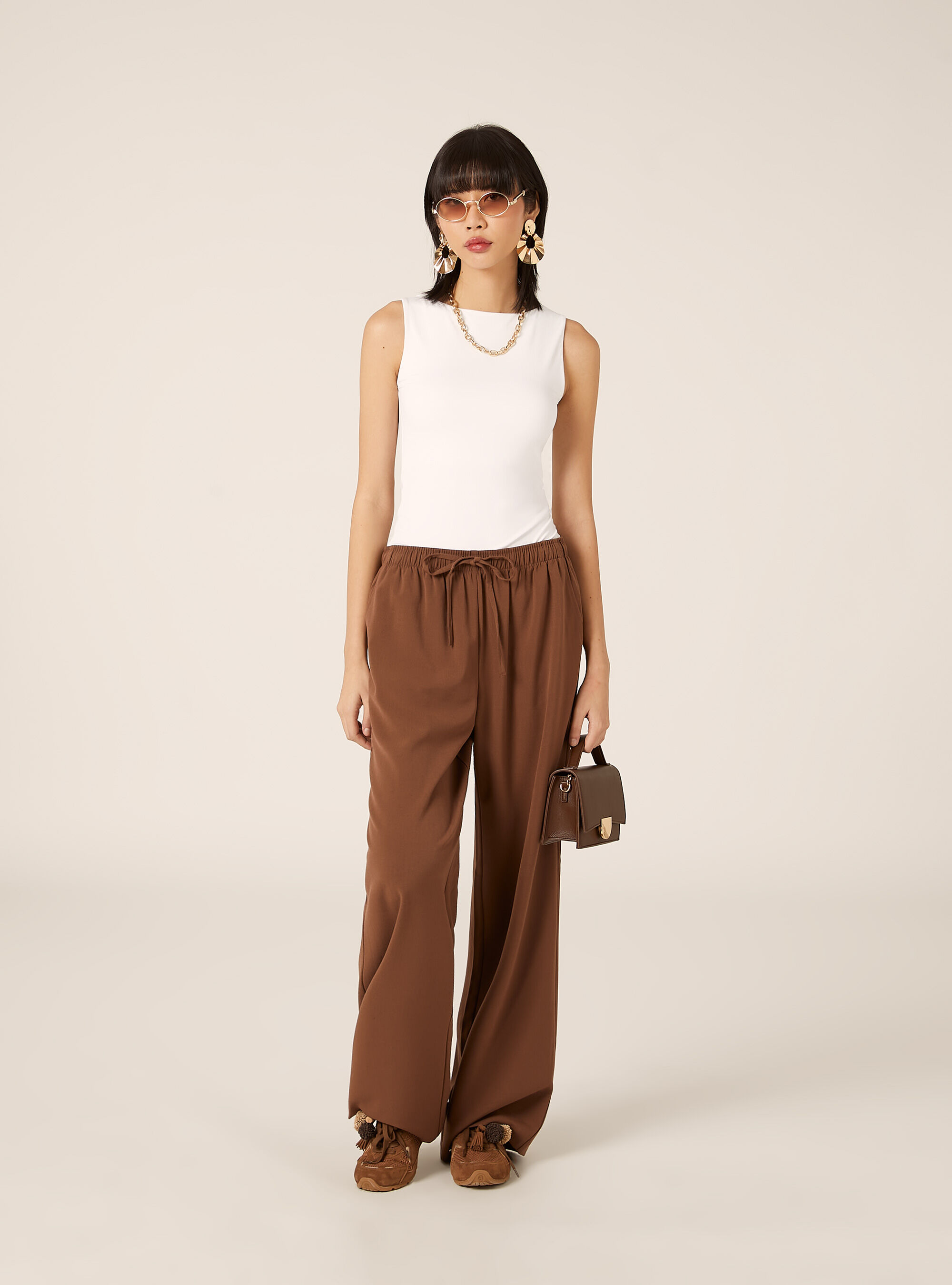 Pantaloni a gamba larga con coulisse