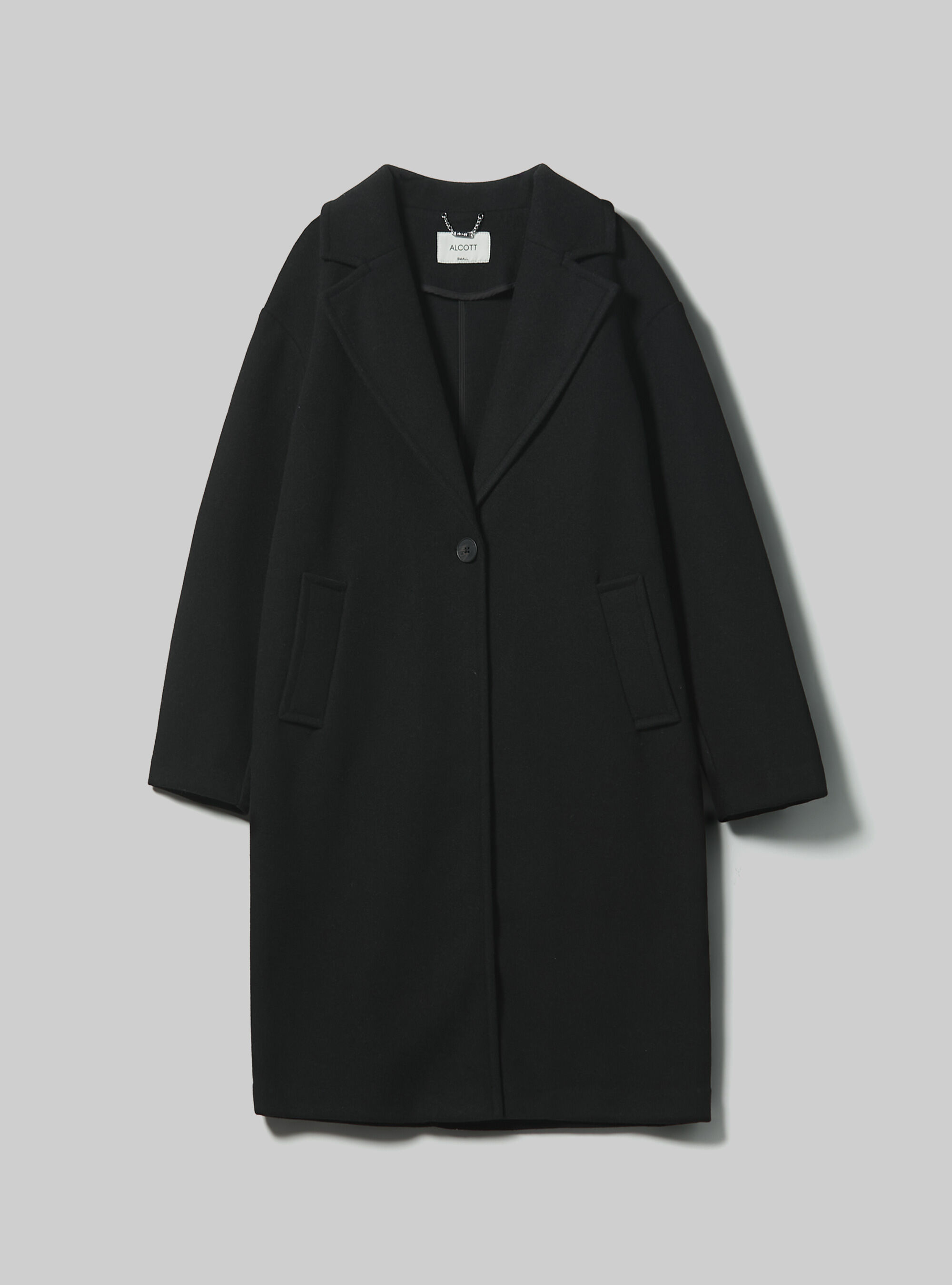 Plain-coloured gauze knit coat, BK1 BLACK