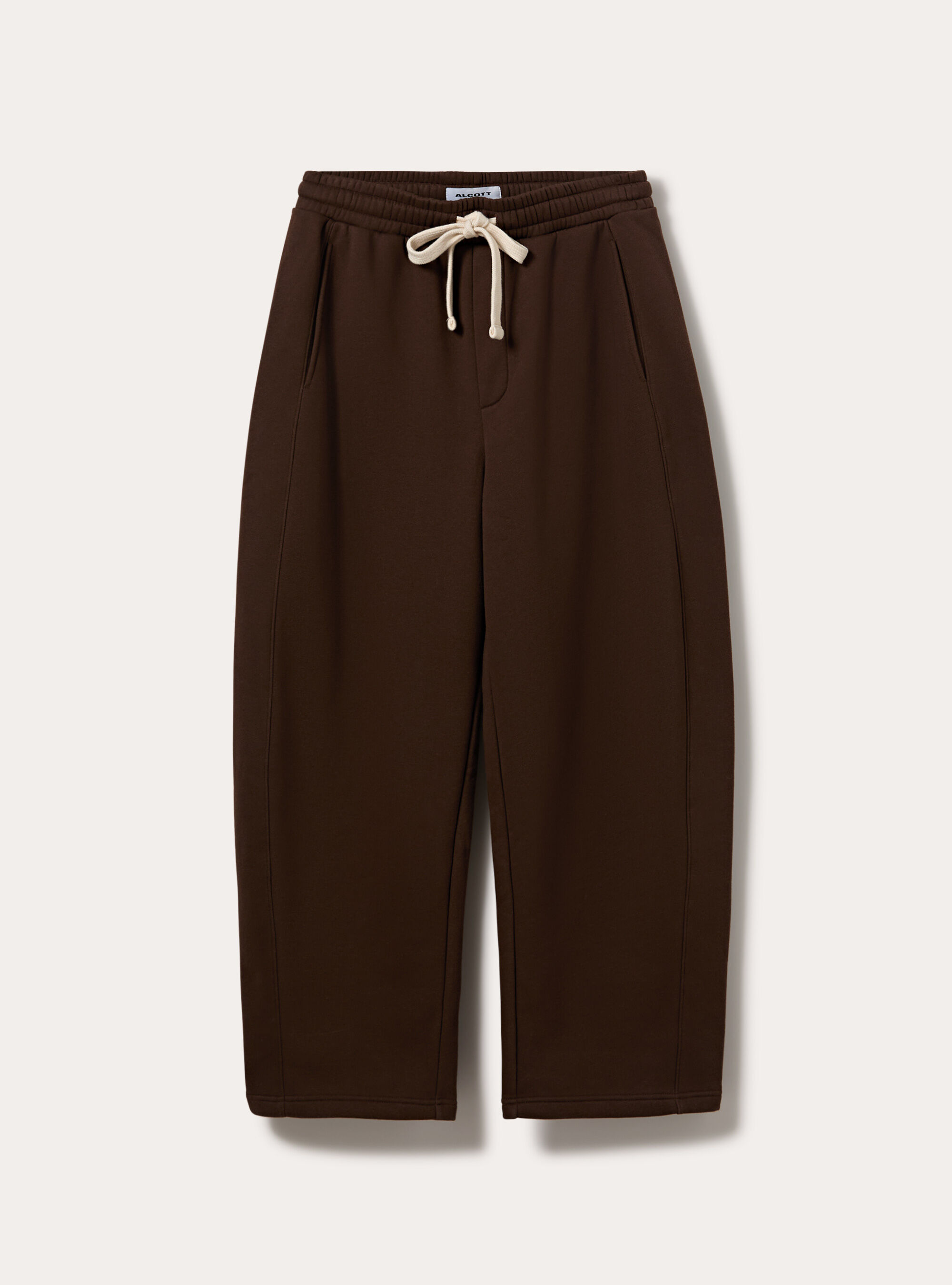 Pantalone in felpa barrel fit, MARRONE MEDIO