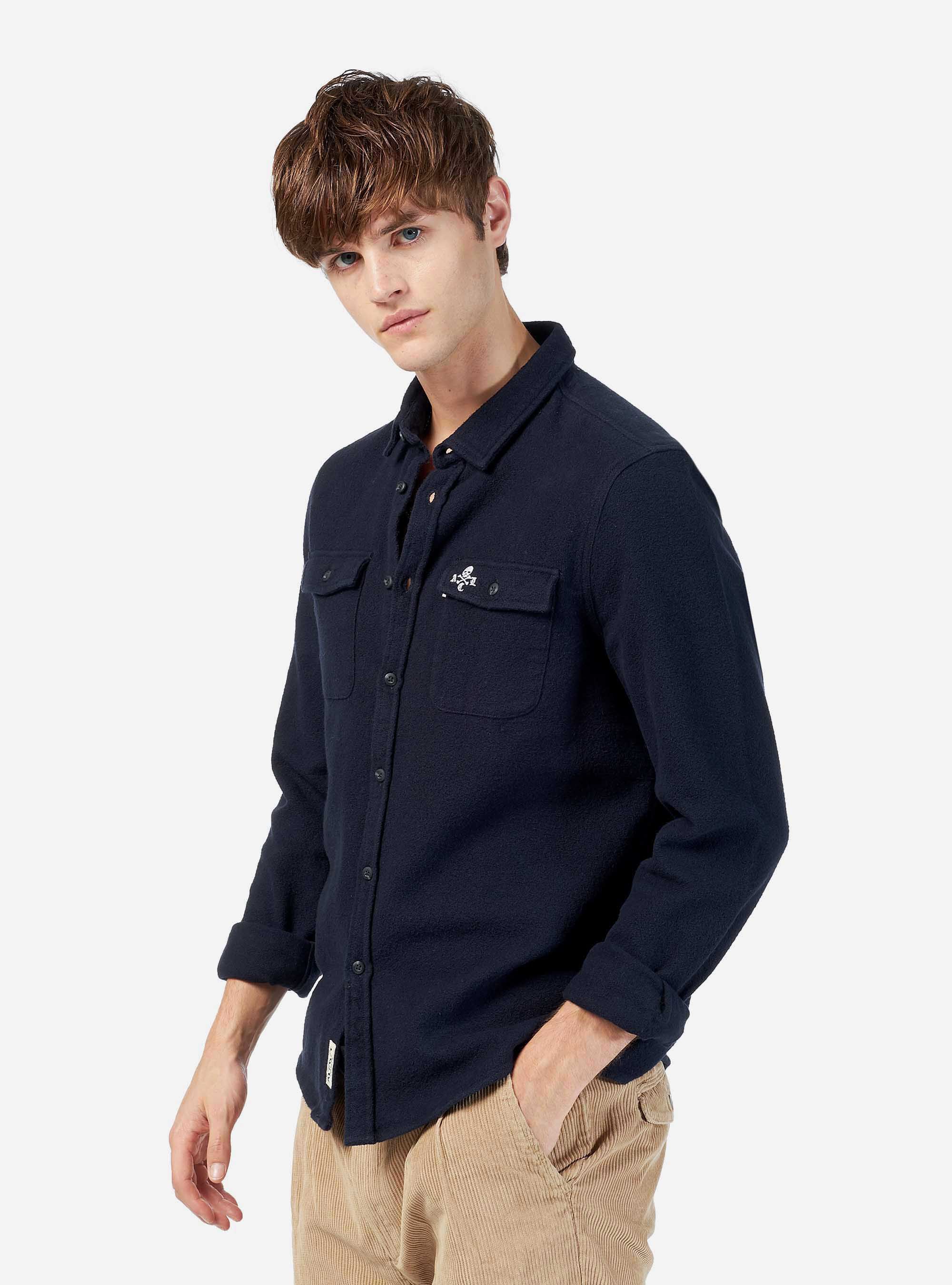 Worker shirt with long sleeves, BLUE NAVY