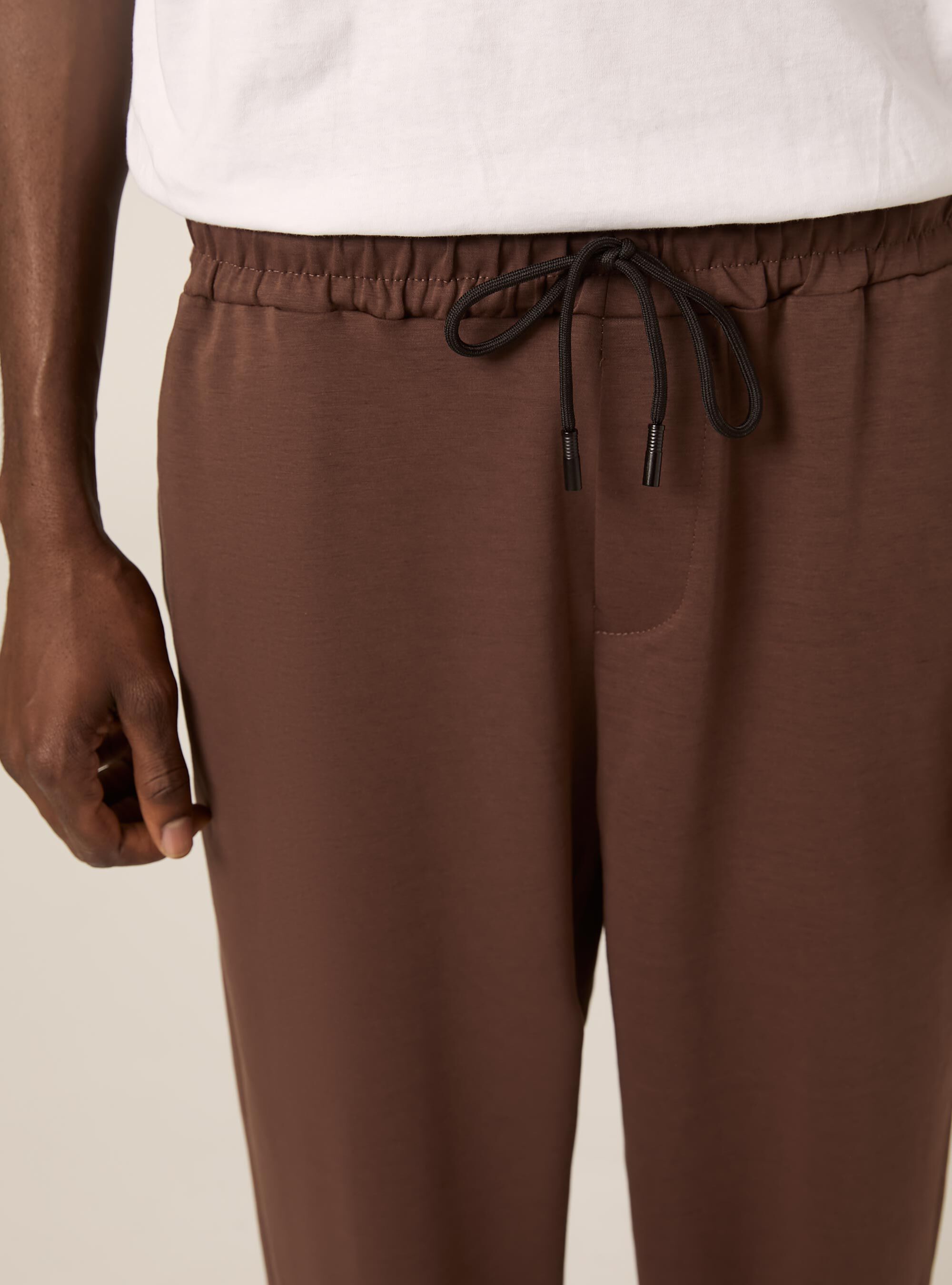 Neoprene carrot fit joggers, BR2 BROWN MEDIUM