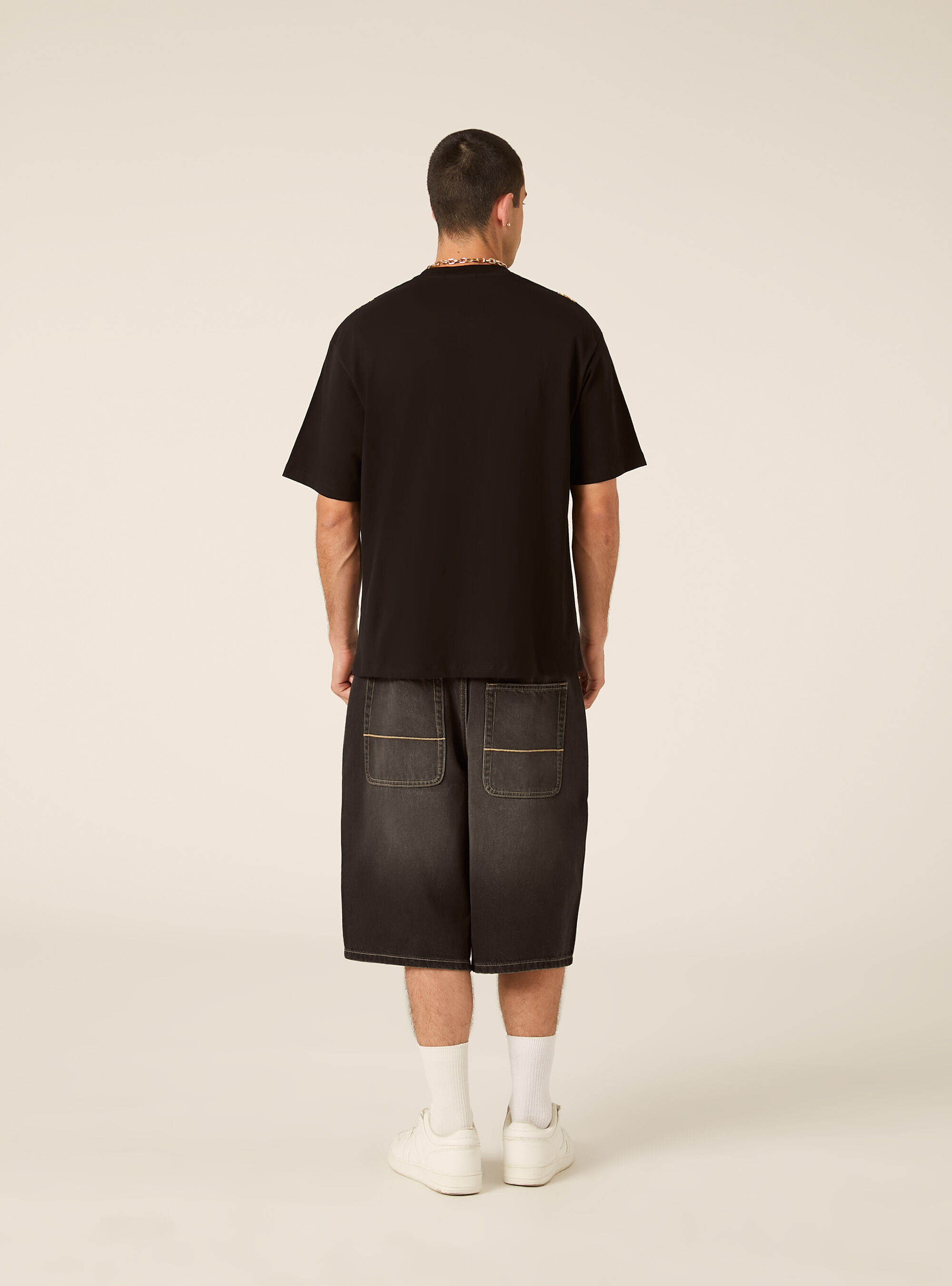 Printed Boxy Fit T-Shirt, BK1 BLACK