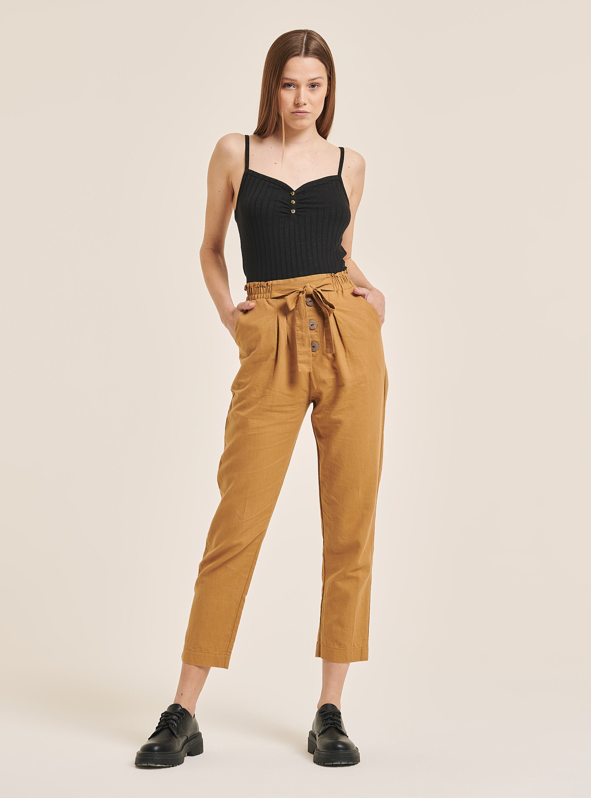 Paperbag linen trousers hotsell