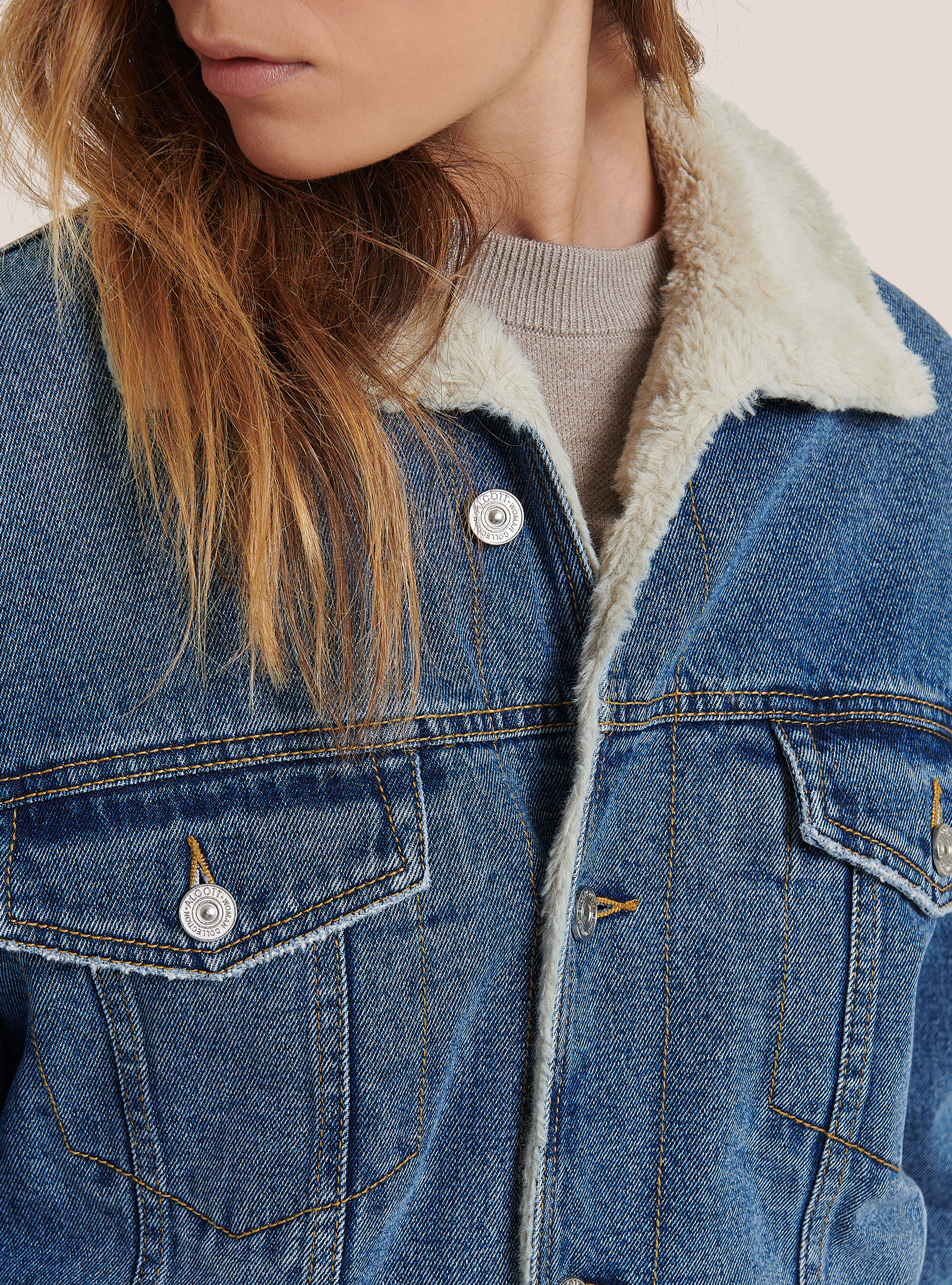 Denim jackets cheap with sheepskin lining