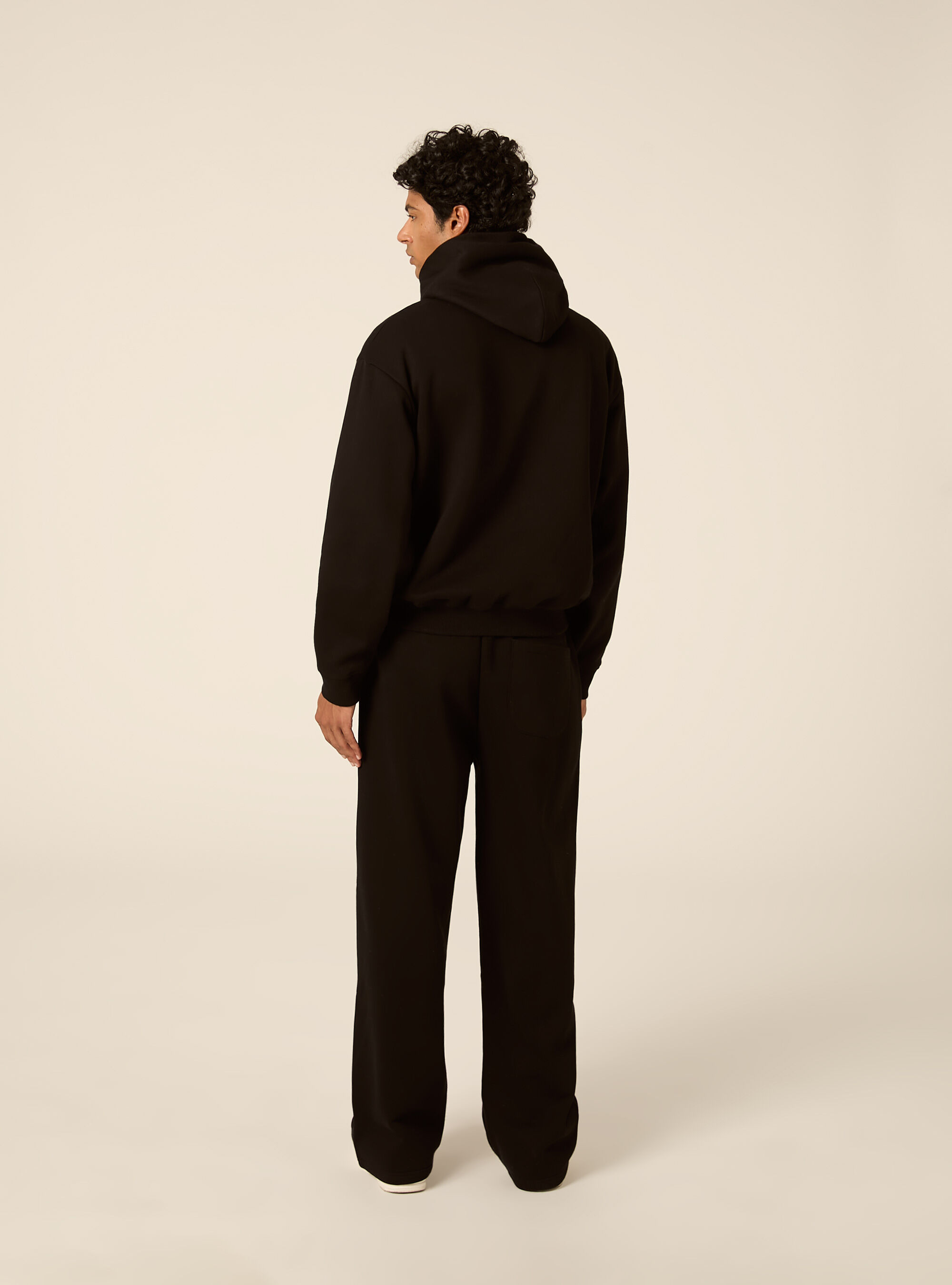 Felpa con cappuccio boxy fit, BK1 BLACK