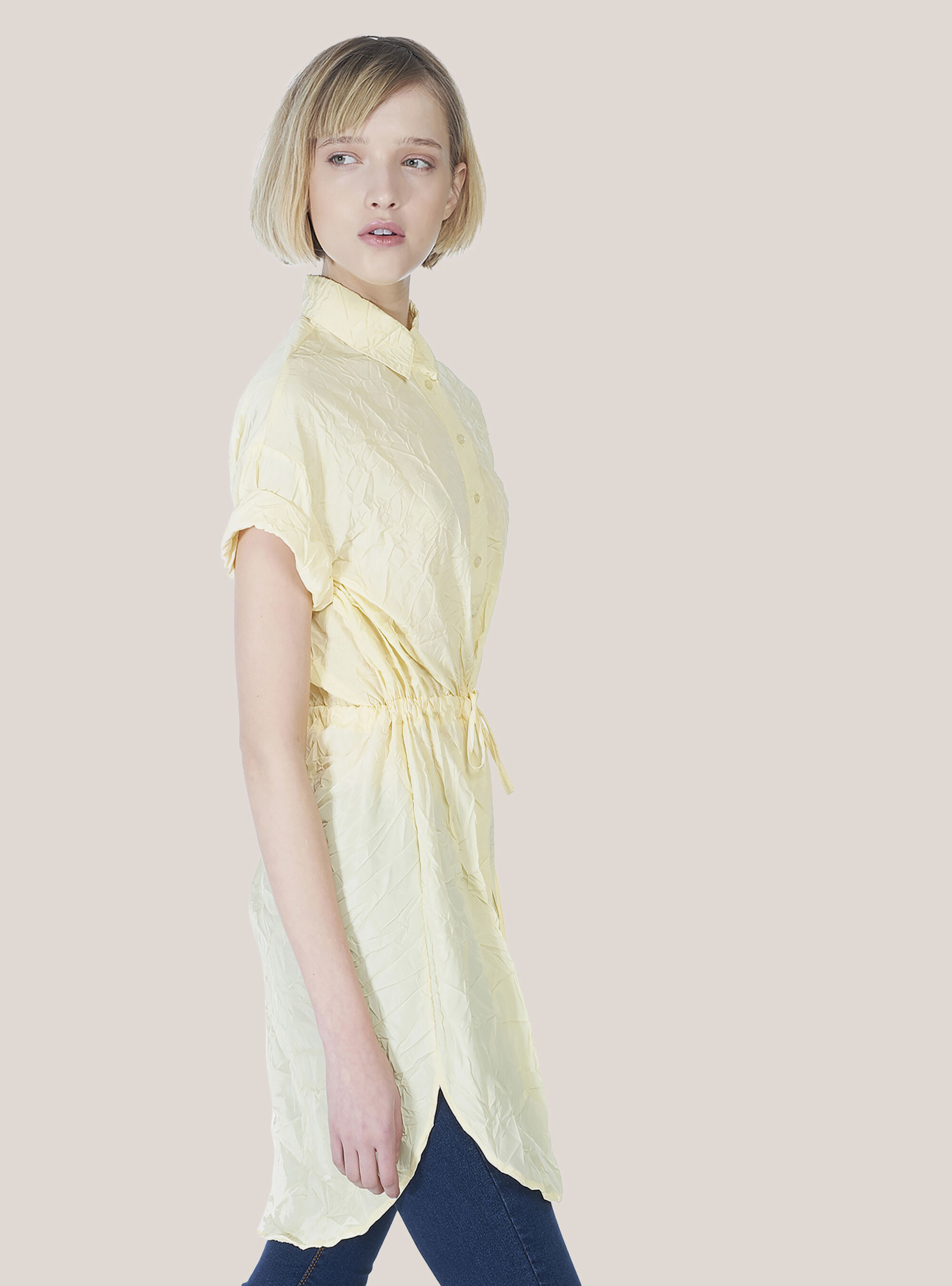 Camisa Larga, C7707 L. YELLOW