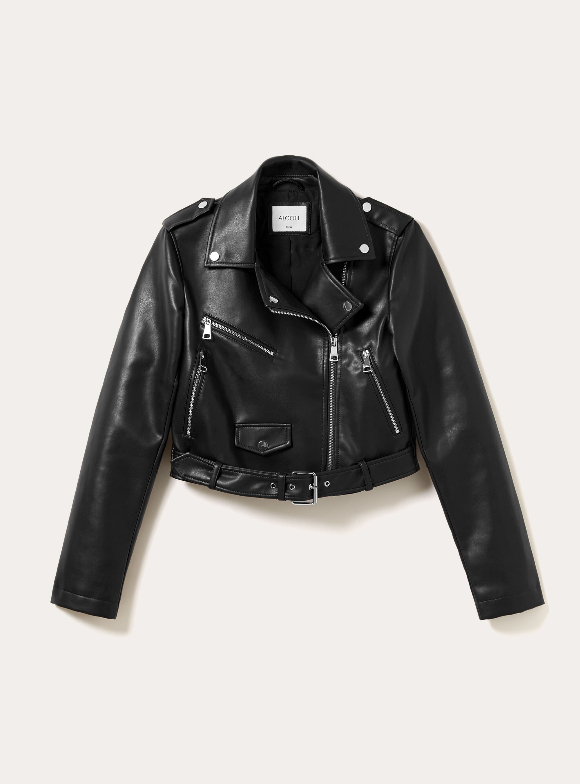 Giubbotto biker effetto pelle, BK1 BLACK