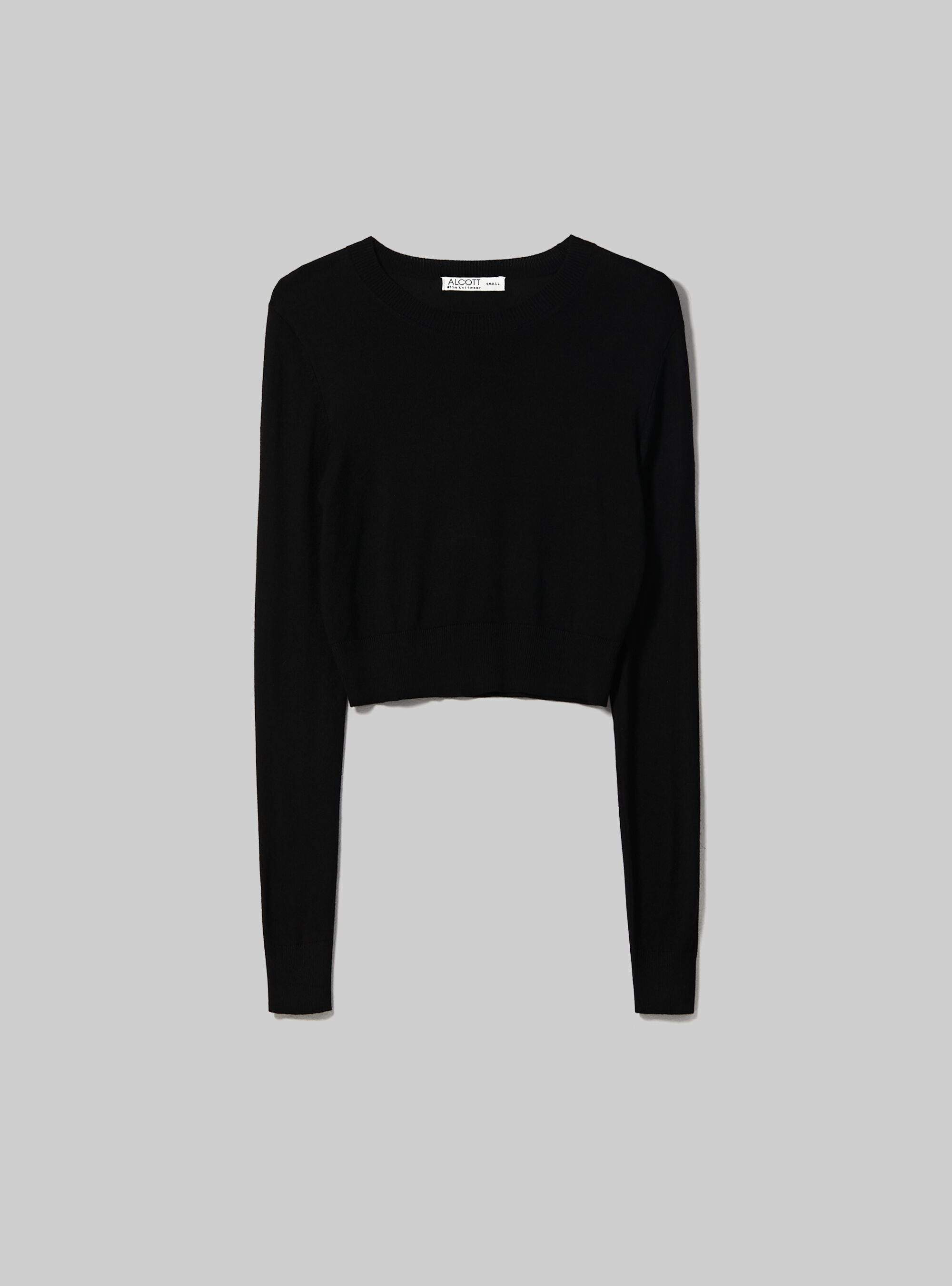 Pull court &agrave; col ras du cou, BK1 BLACK