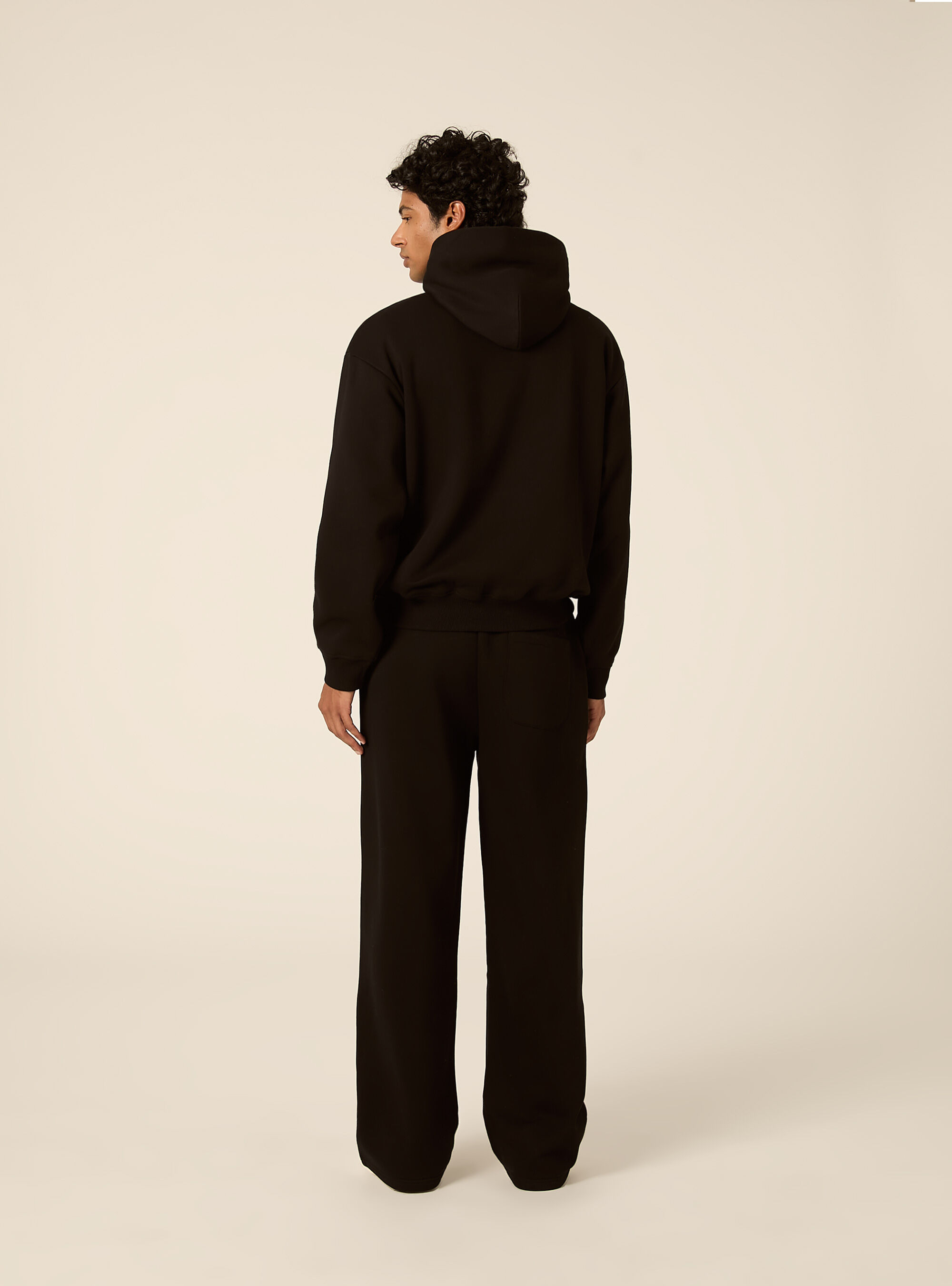 Pantaloni loose in felpa, BK1 BLACK