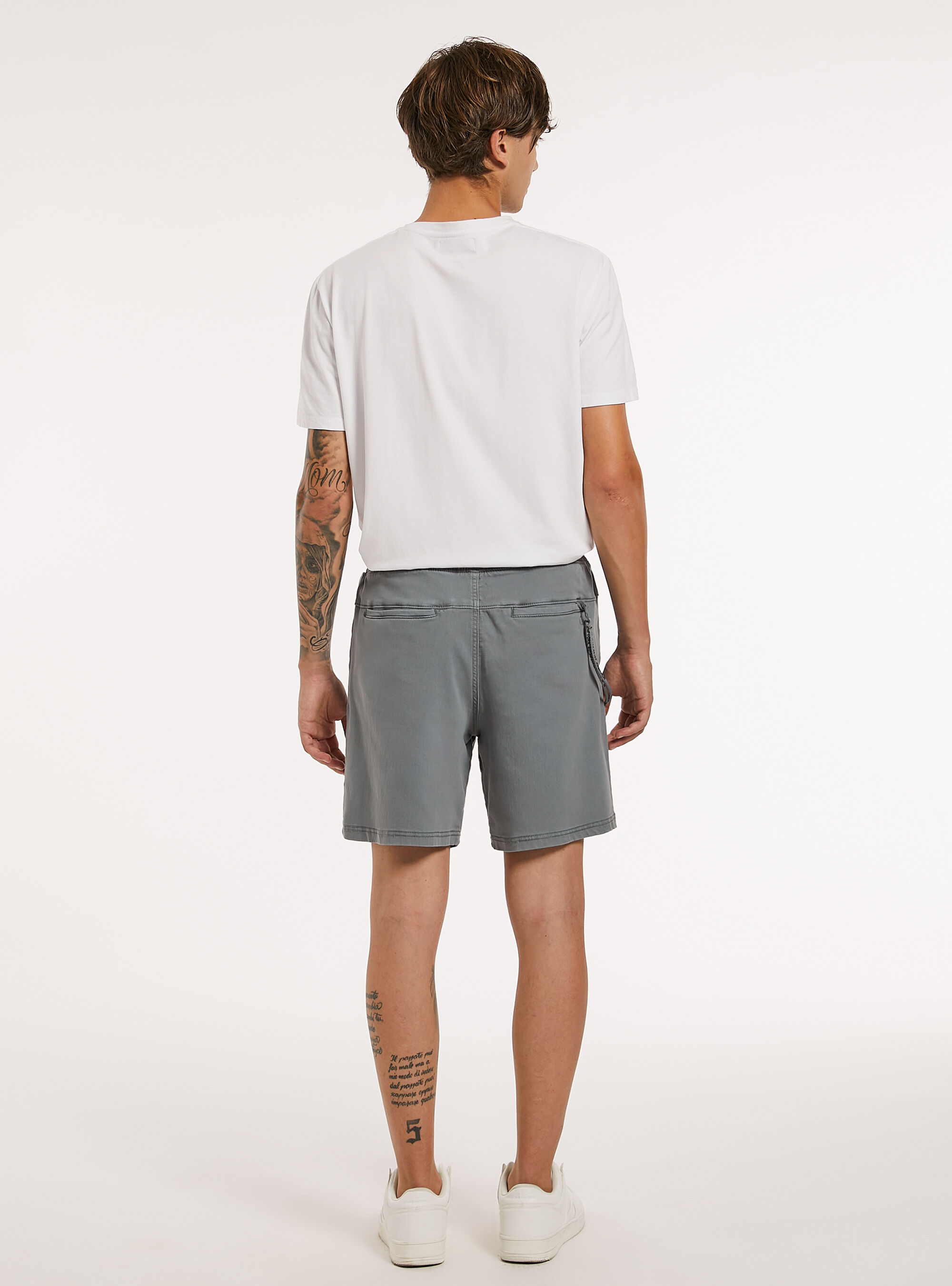 Cotton jogger bermuda shorts, BL2 BLUE MEDIUM