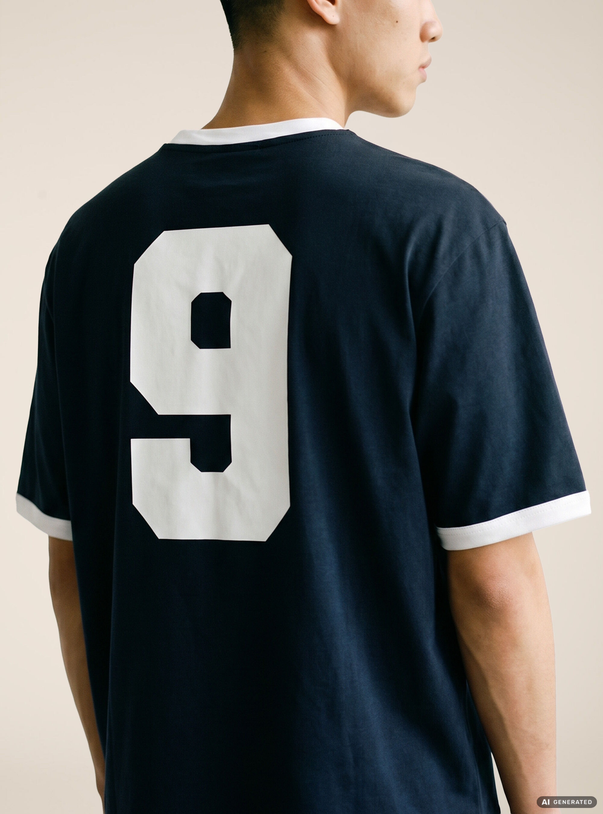 Camiseta Ringer Regular Fit con Gr&aacute;fico Deportivo de Naciones, NA1 NAVY DARK