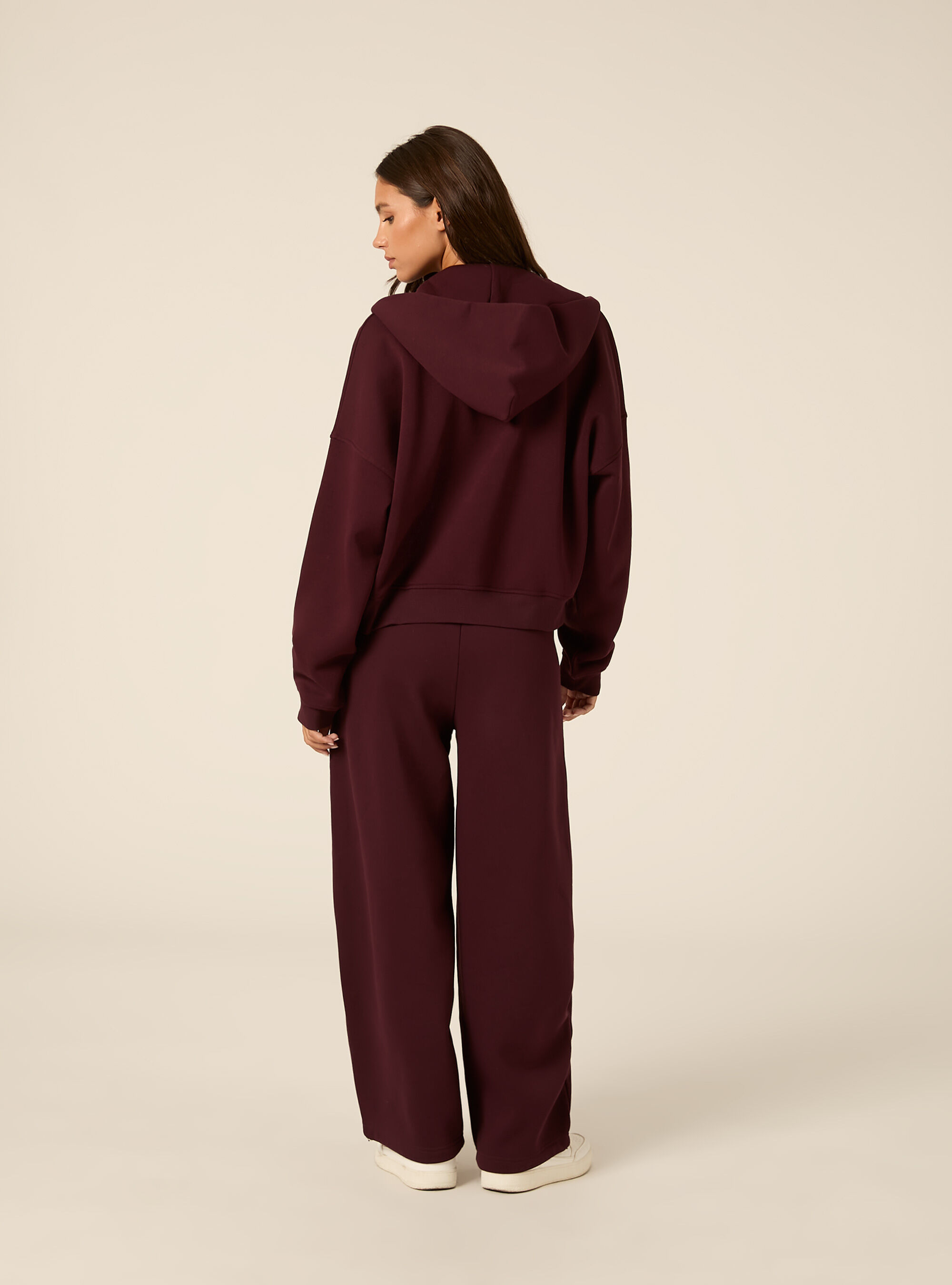 Cardigan cappuccio oversize, BO1 BORDEAUX DARK
