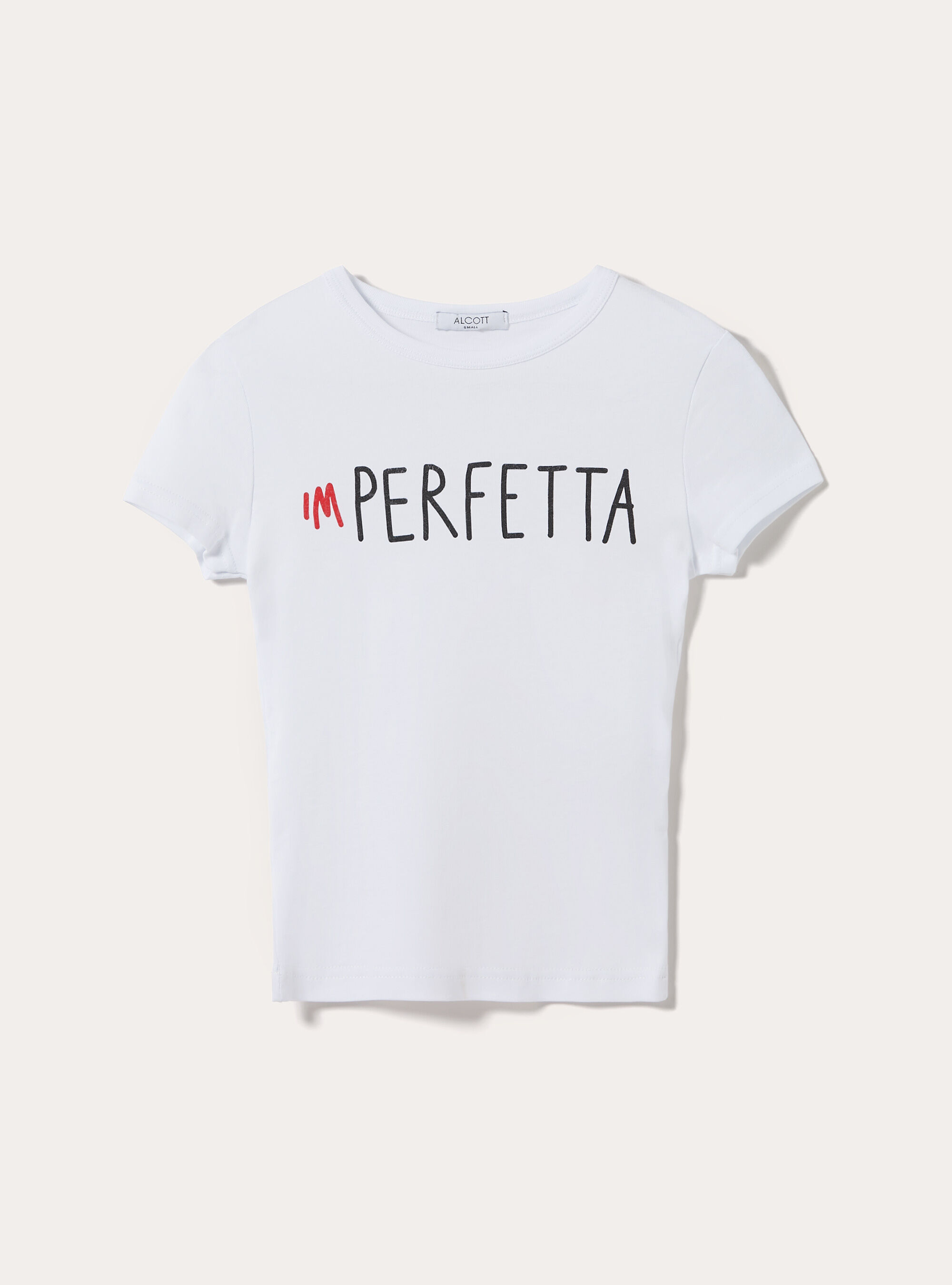 T-shirt regular con stampa "imperfetta", WH3 WHITE