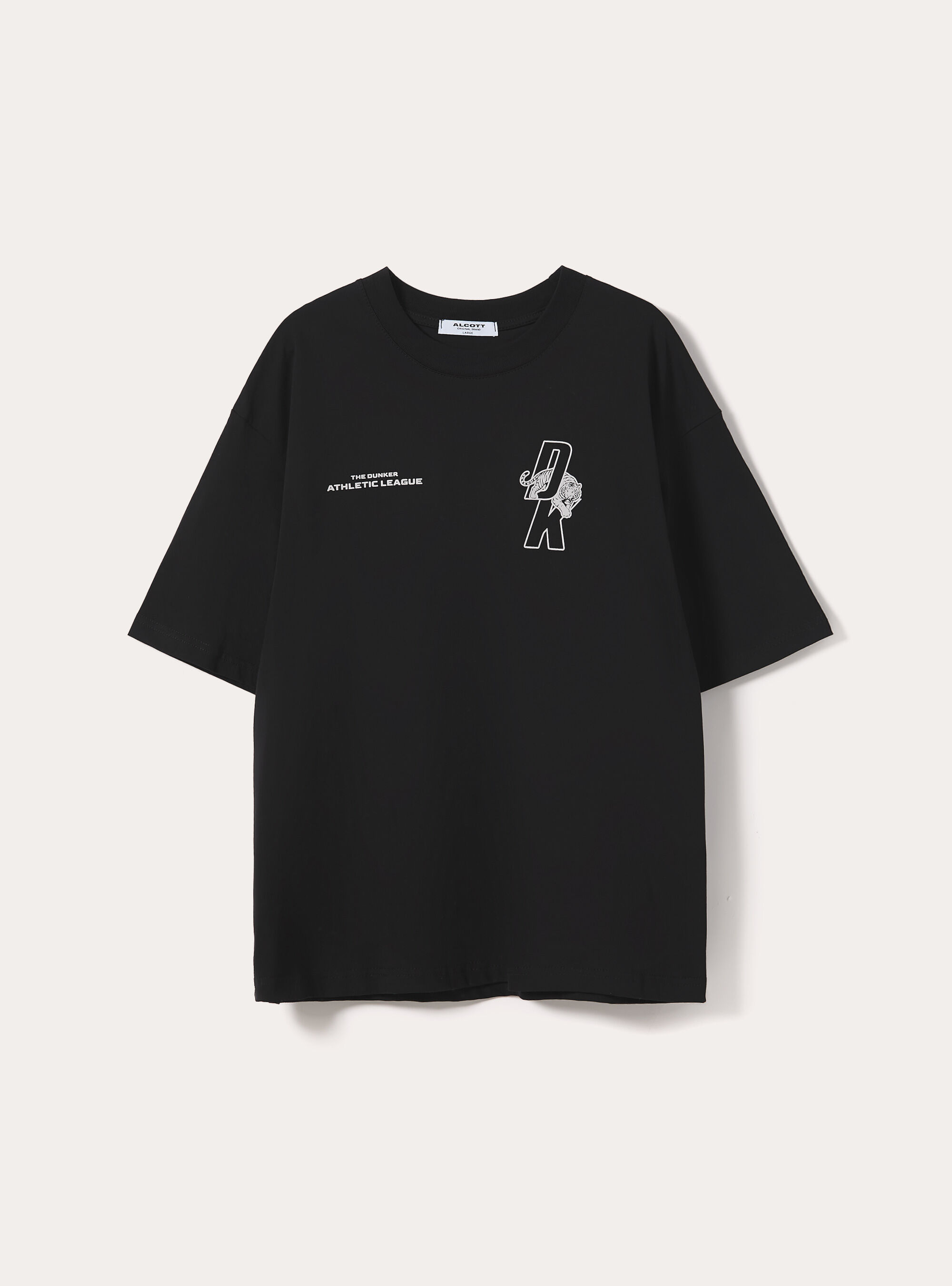 T-shirt con stampa basket boxy fit, BK1 BLACK