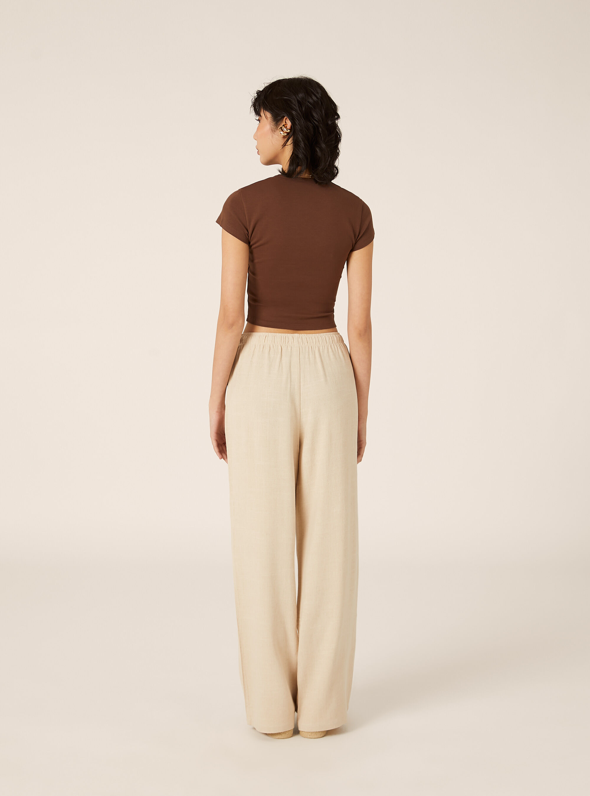Maglietta in cotone slim fit, BR2 BROWN MEDIUM