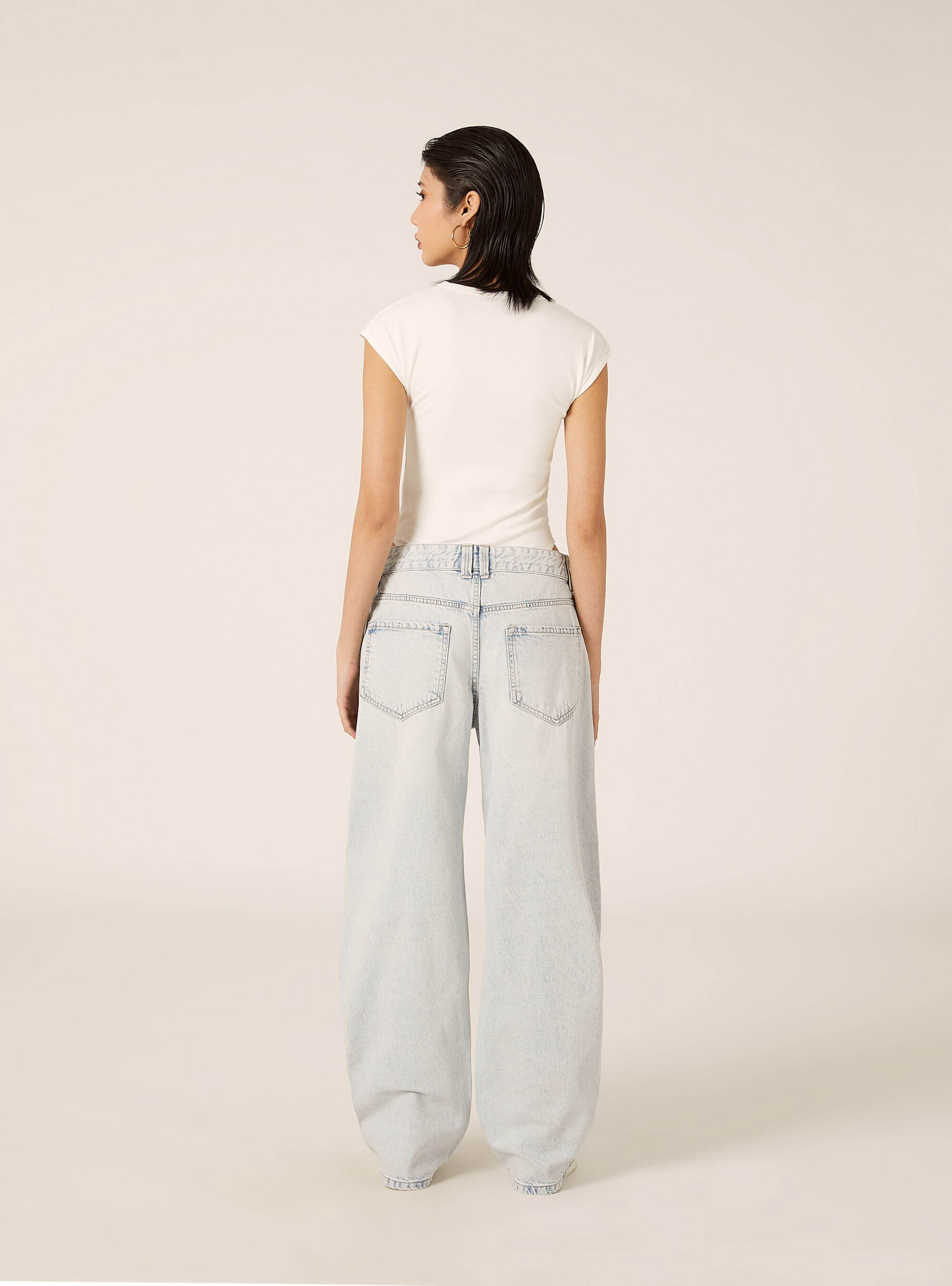 Jeans baggy barrel, D007 LIGHT AZURE