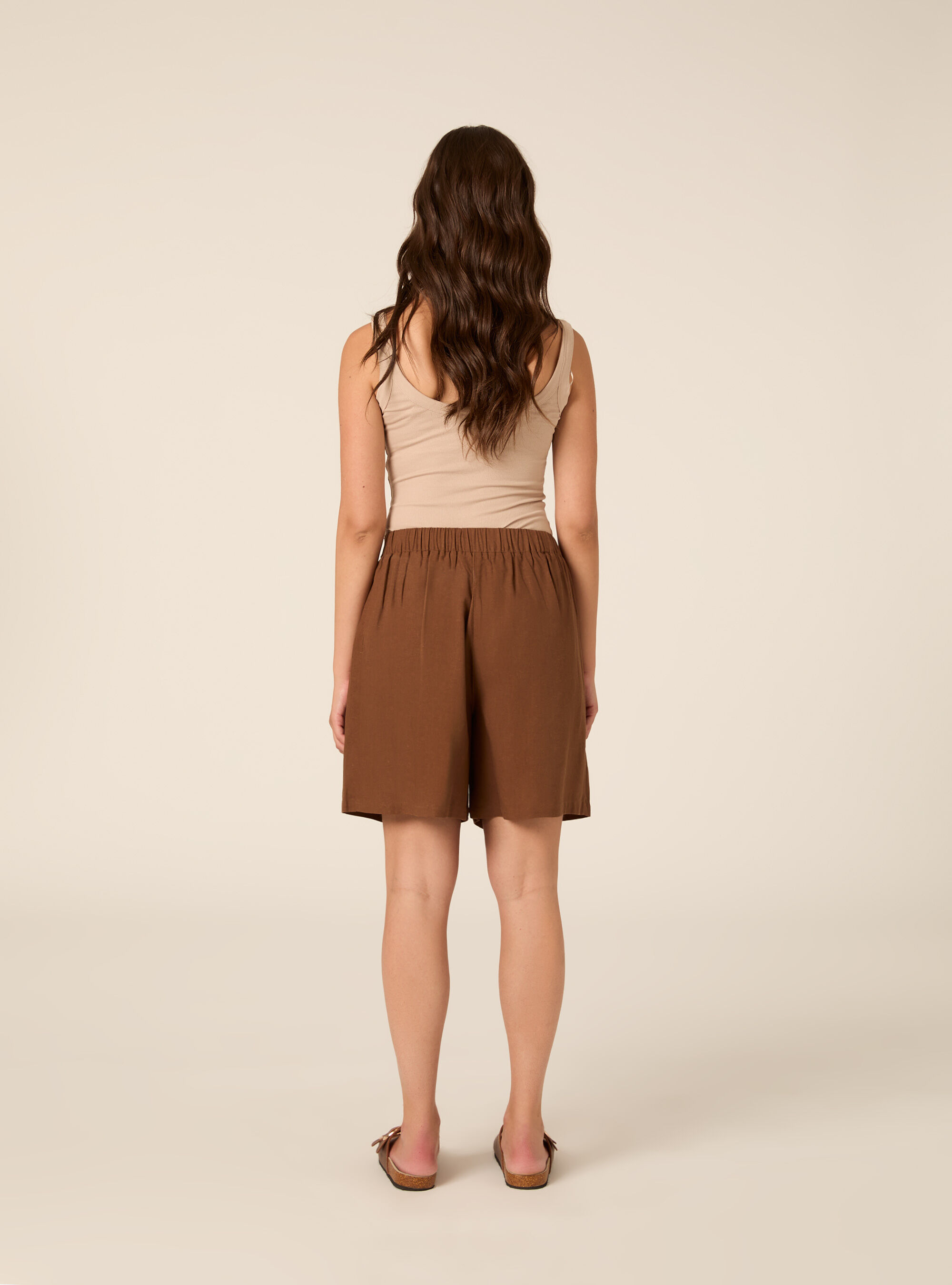 Shorts con elastico sul dietro, BR2 BROWN MEDIUM