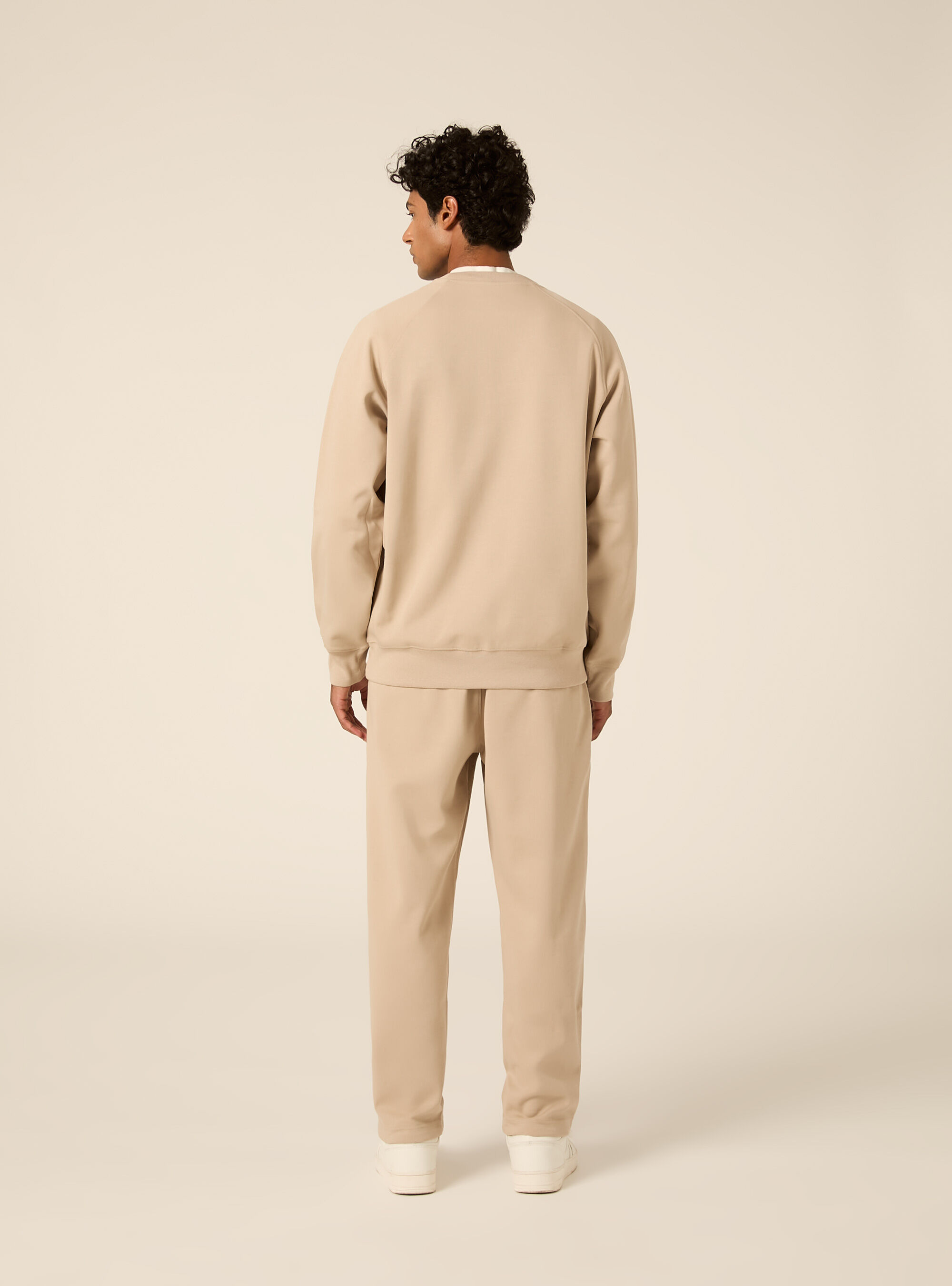 Sweat col rond avec manches raglan en tissu interlock, BG2 BEIGE MEDIUM